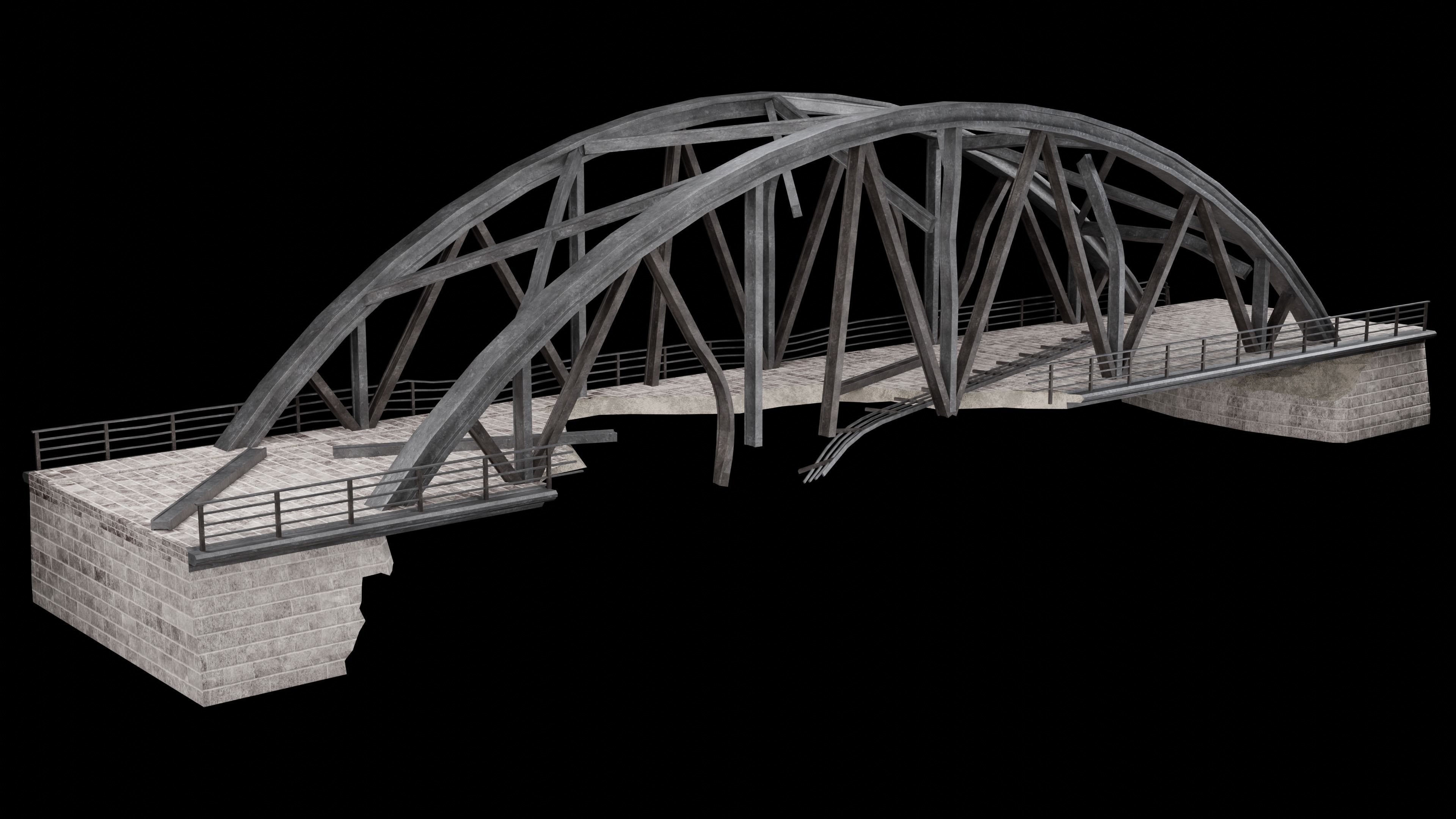 POST APO STEEL METAL BRIDGE PLATFORM BASCULE COLLECTION Low-poly 3D model_12