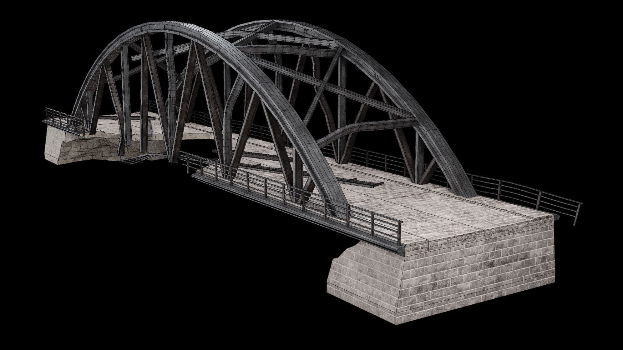 POST APO STEEL METAL BRIDGE PLATFORM BASCULE COLLECTION Low-poly 3D model_30