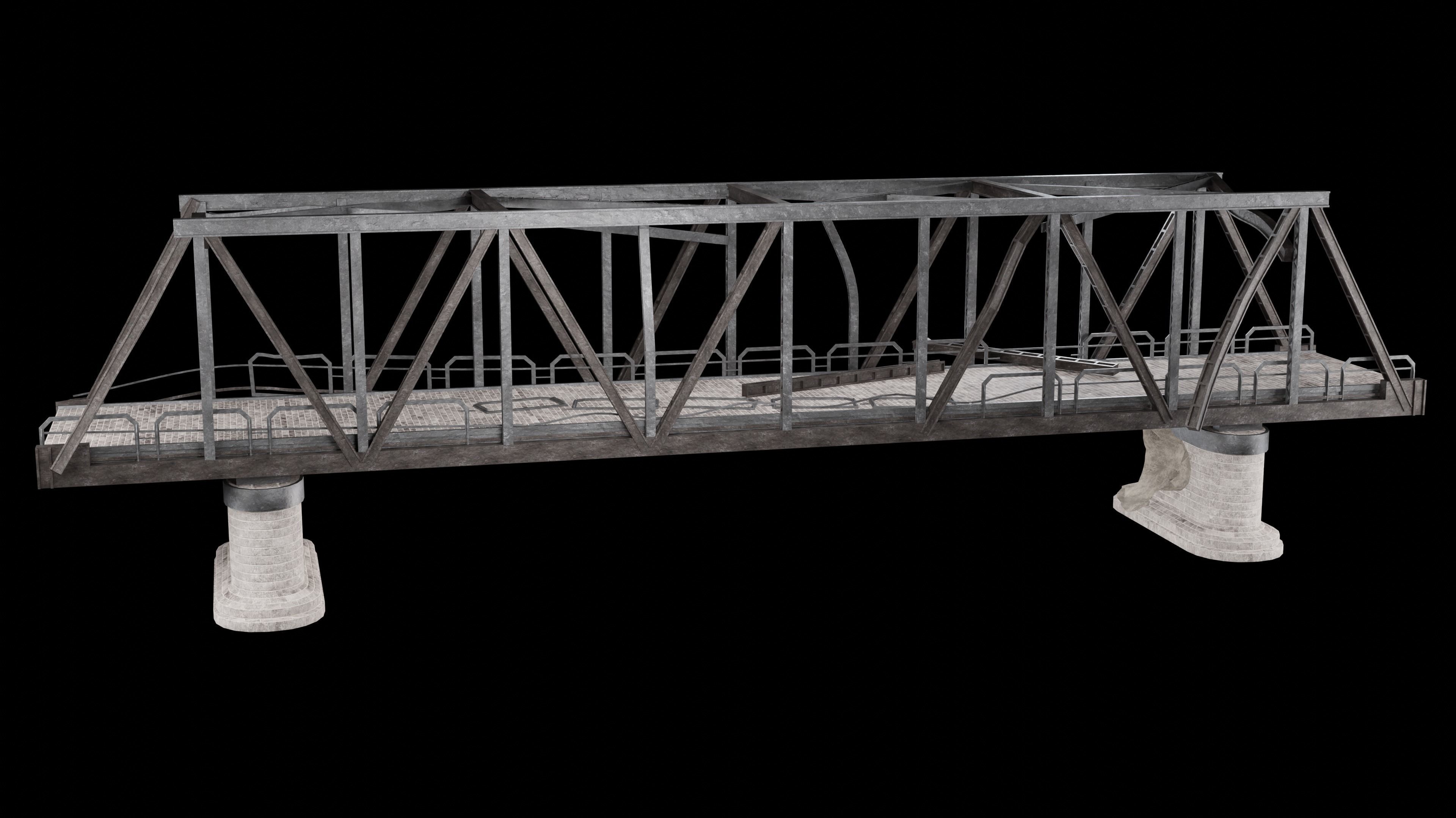 POST APO STEEL METAL BRIDGE PLATFORM BASCULE COLLECTION Low-poly 3D model_19