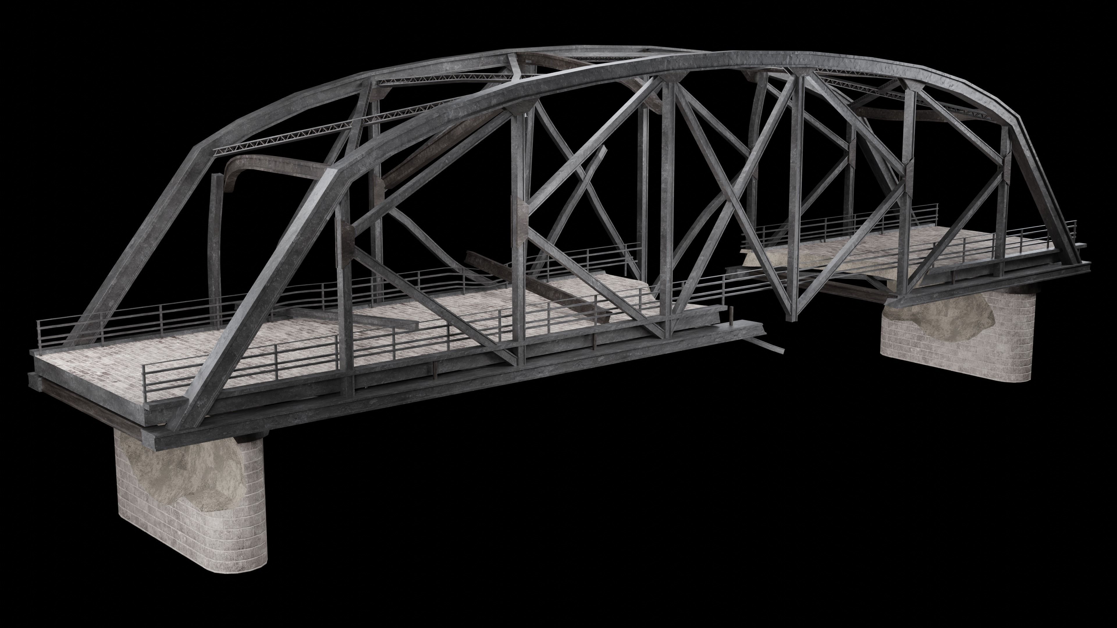 POST APO STEEL METAL BRIDGE PLATFORM BASCULE COLLECTION Low-poly 3D model_13