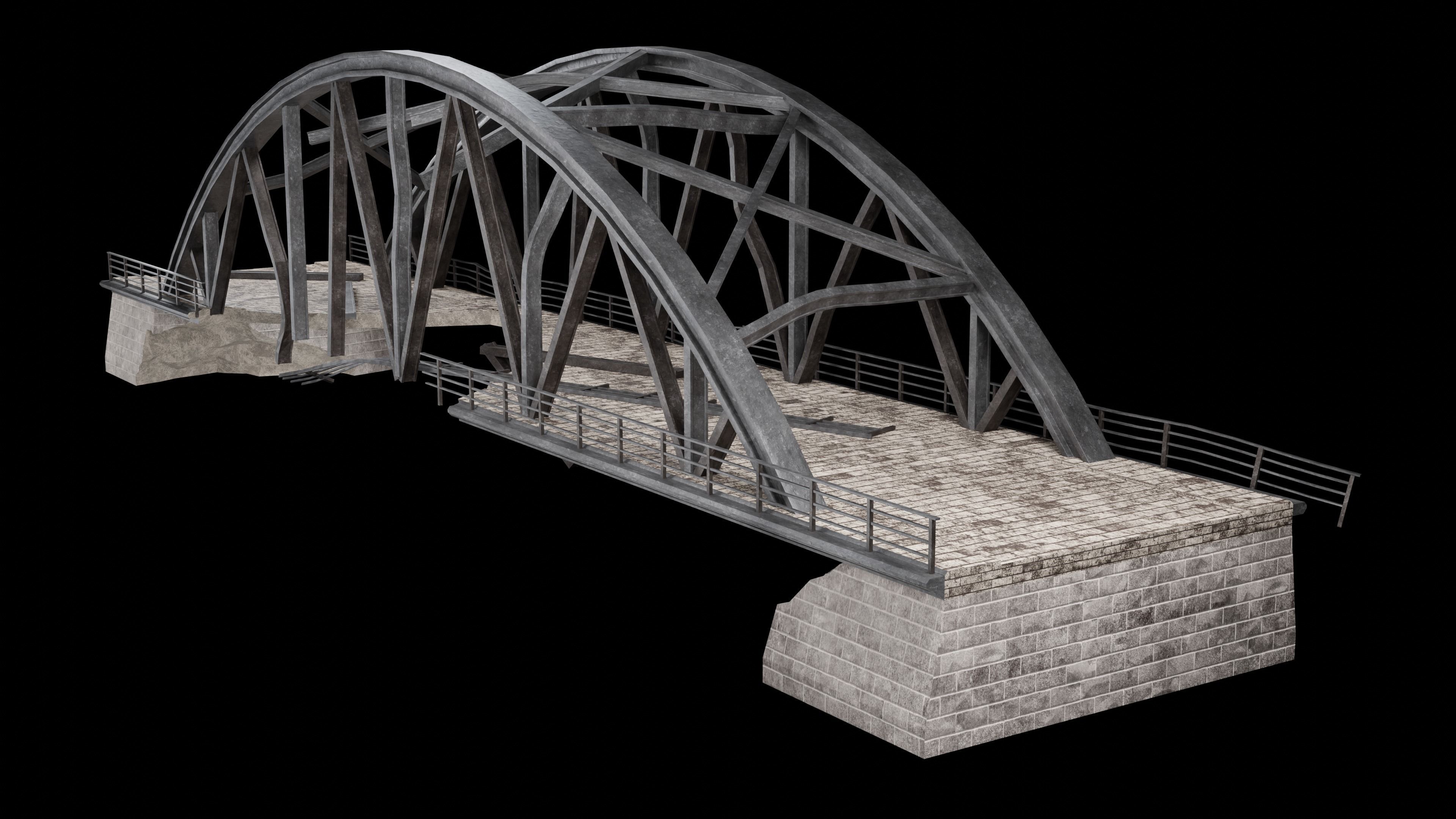 POST APO STEEL METAL BRIDGE PLATFORM BASCULE COLLECTION Low-poly 3D model_3