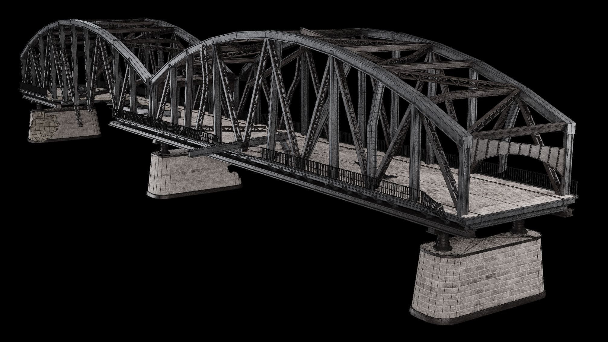 POST APO STEEL METAL BRIDGE PLATFORM BASCULE COLLECTION Low-poly 3D model_29