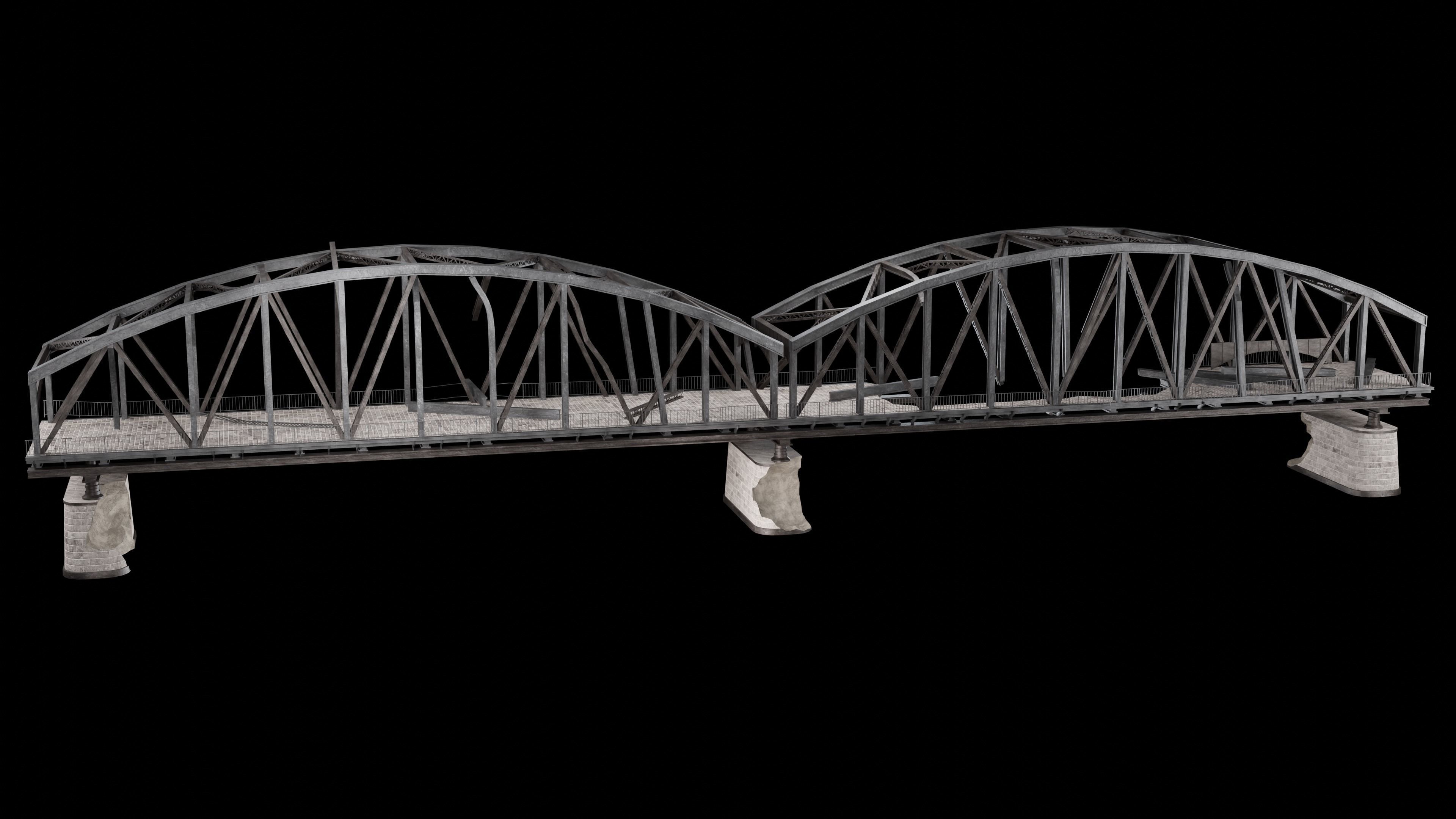 POST APO STEEL METAL BRIDGE PLATFORM BASCULE COLLECTION Low-poly 3D model_20