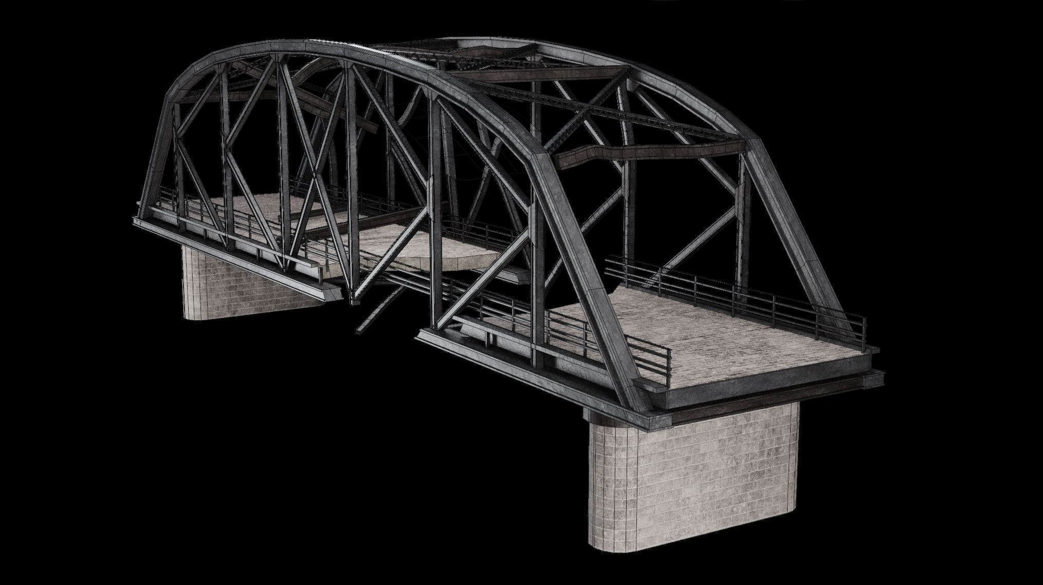 POST APO STEEL METAL BRIDGE PLATFORM BASCULE COLLECTION Low-poly 3D model_31