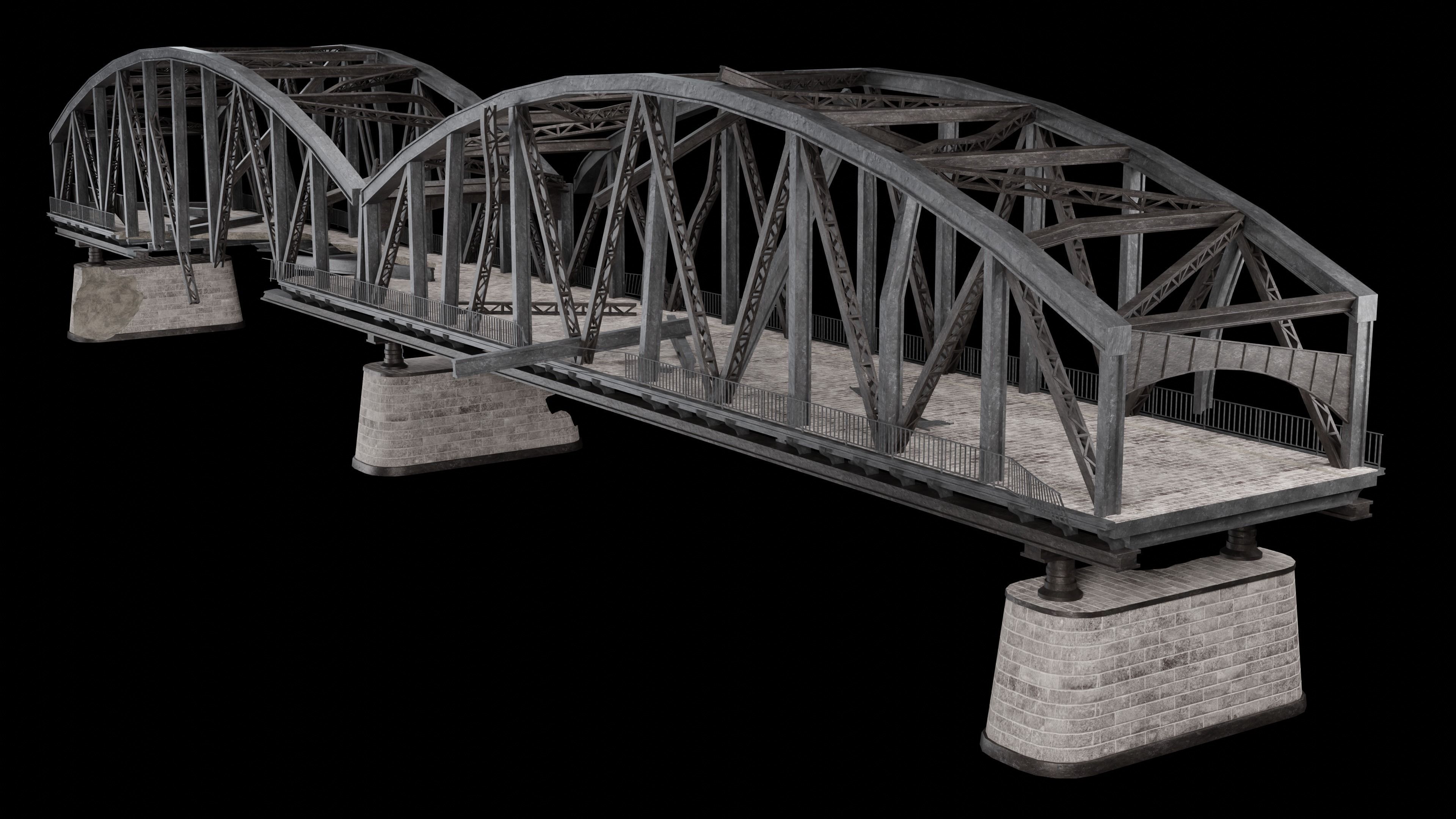 POST APO STEEL METAL BRIDGE PLATFORM BASCULE COLLECTION Low-poly 3D model_2