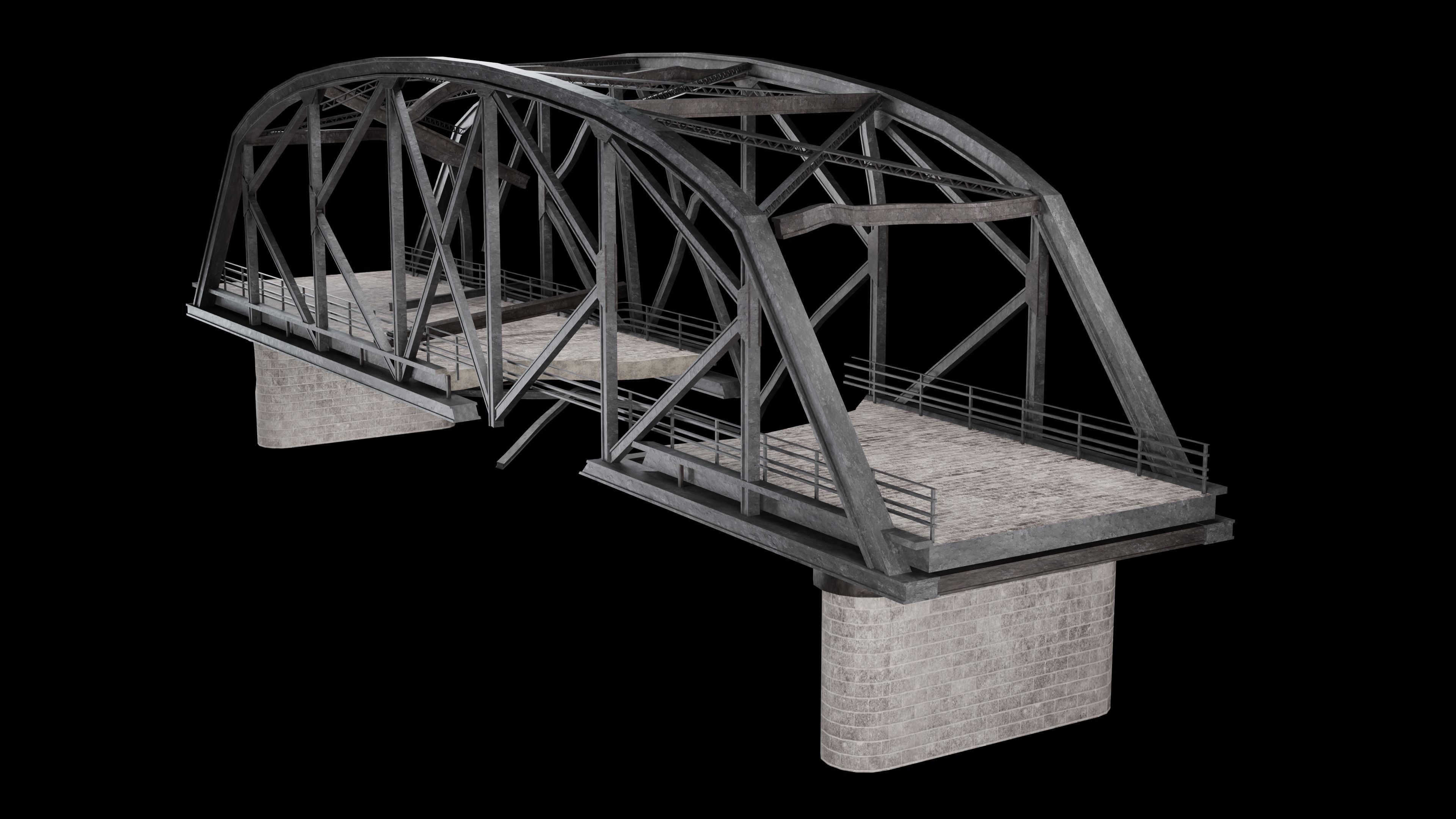 POST APO STEEL METAL BRIDGE PLATFORM BASCULE COLLECTION Low-poly 3D model_4