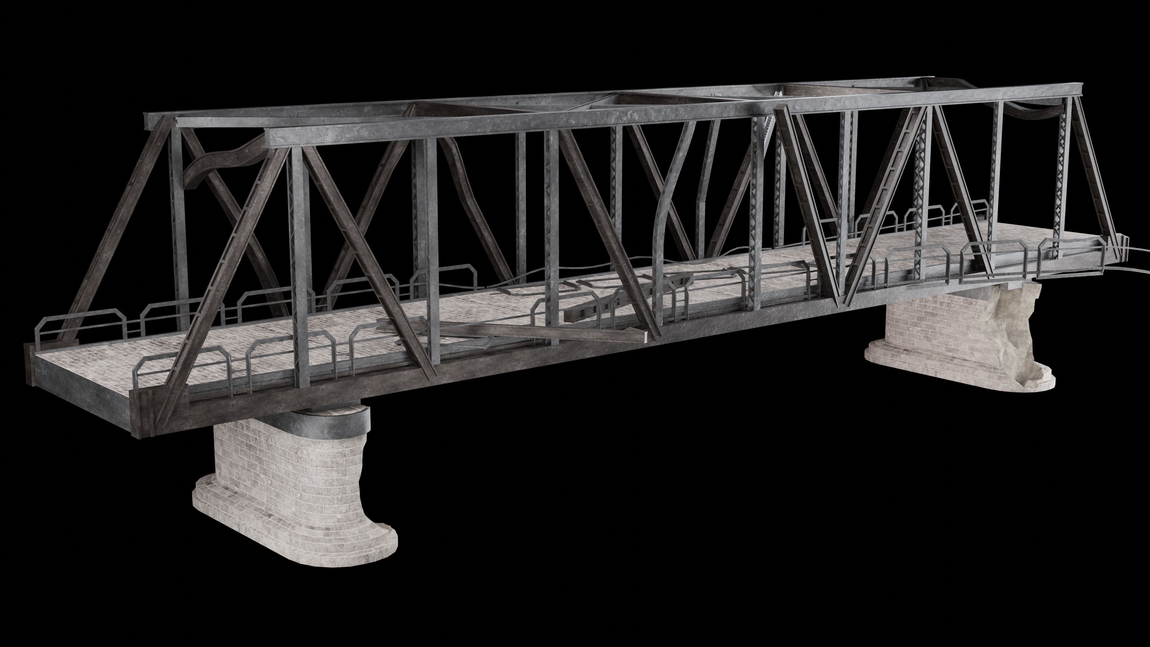 POST APO STEEL METAL BRIDGE PLATFORM BASCULE COLLECTION Low-poly 3D model_10