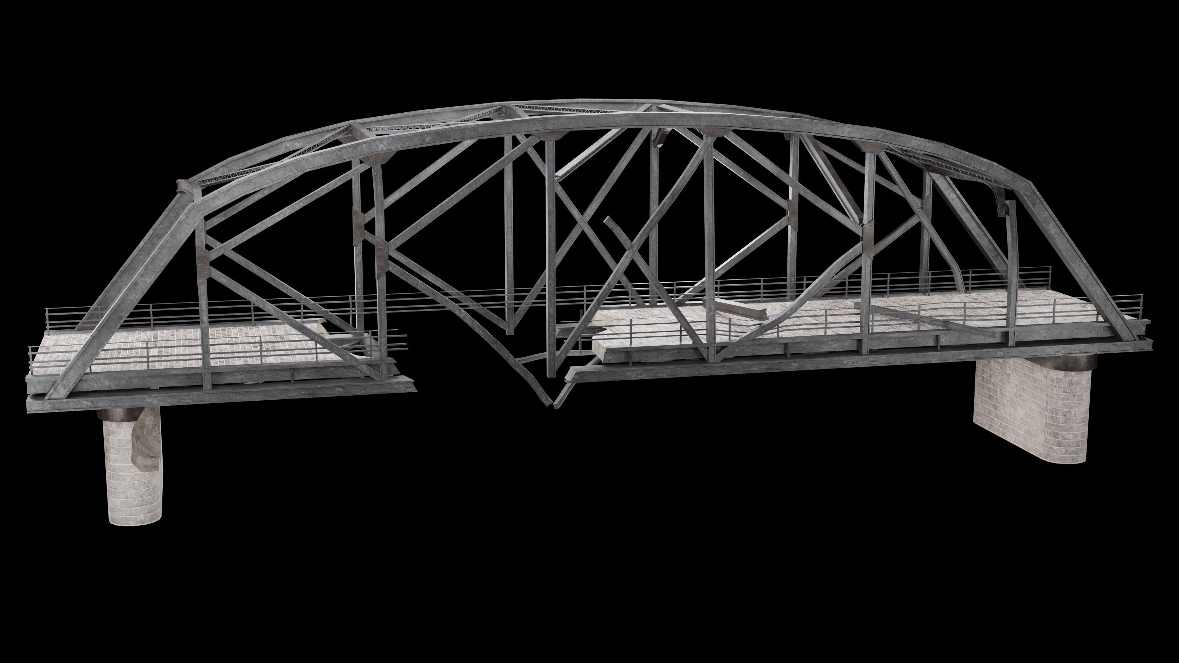 POST APO STEEL METAL BRIDGE PLATFORM BASCULE COLLECTION Low-poly 3D model_22