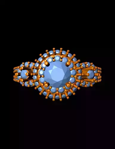 Diamond Solitaire Ring Jewellery for Women 3D print model