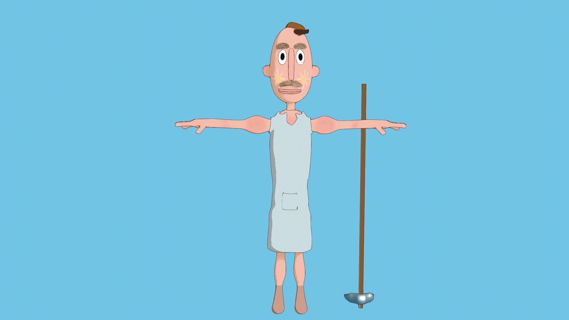 village peasant middle ages Free 3D model_1