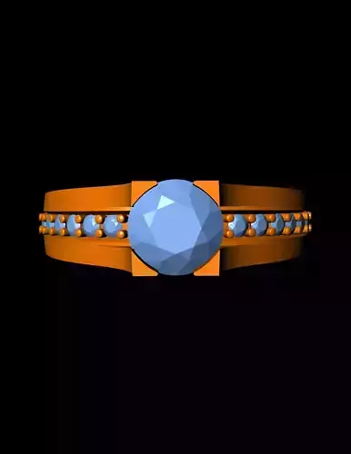 Diamond Solitaire Ring Jewellery for Women 3D print model