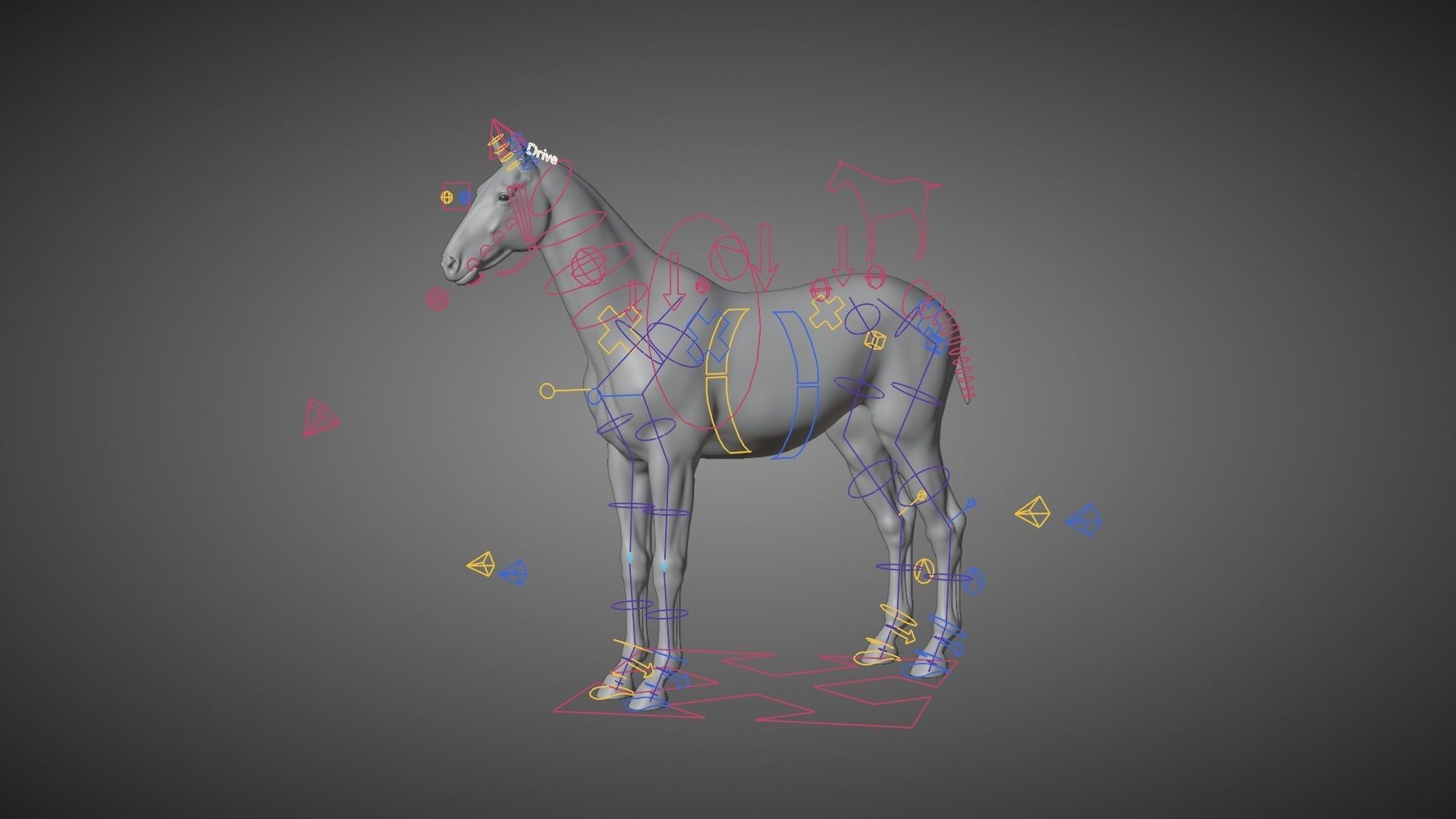 White Horse Animation VFX Grace 3D model_17