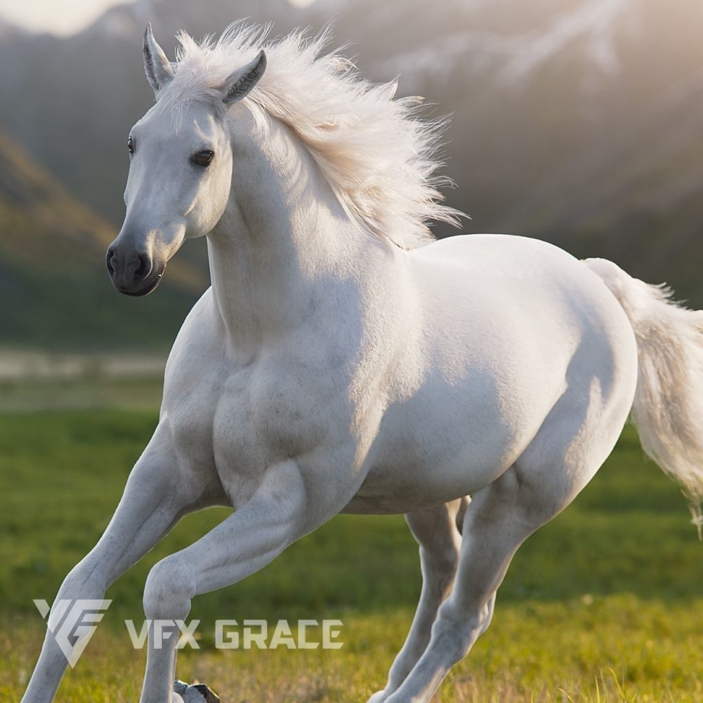 White Horse Animation VFX Grace 3D model_0