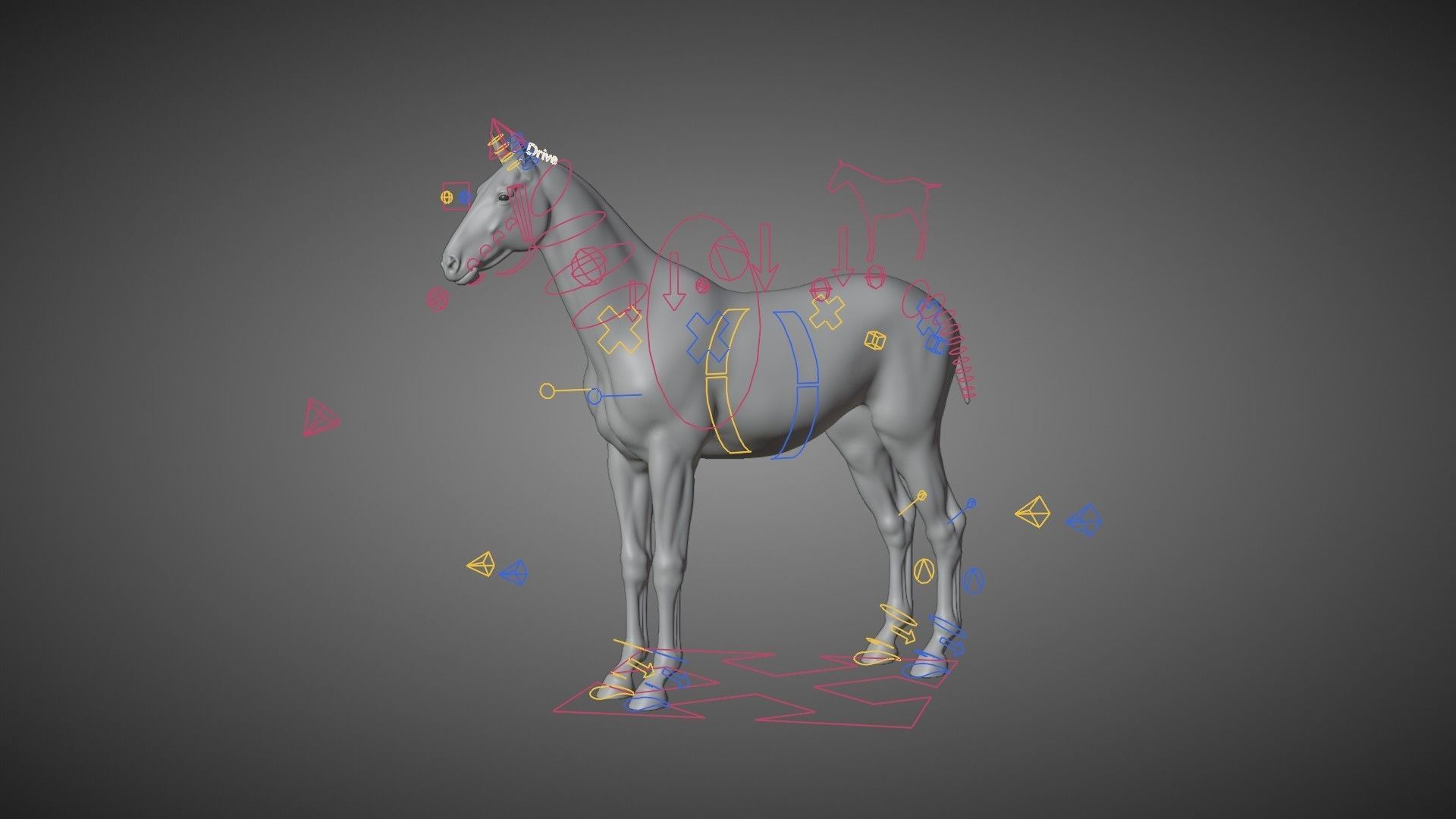 White Horse Animation VFX Grace 3D model_14