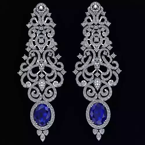 Diamond Earrings 3D Print Model 3D print model