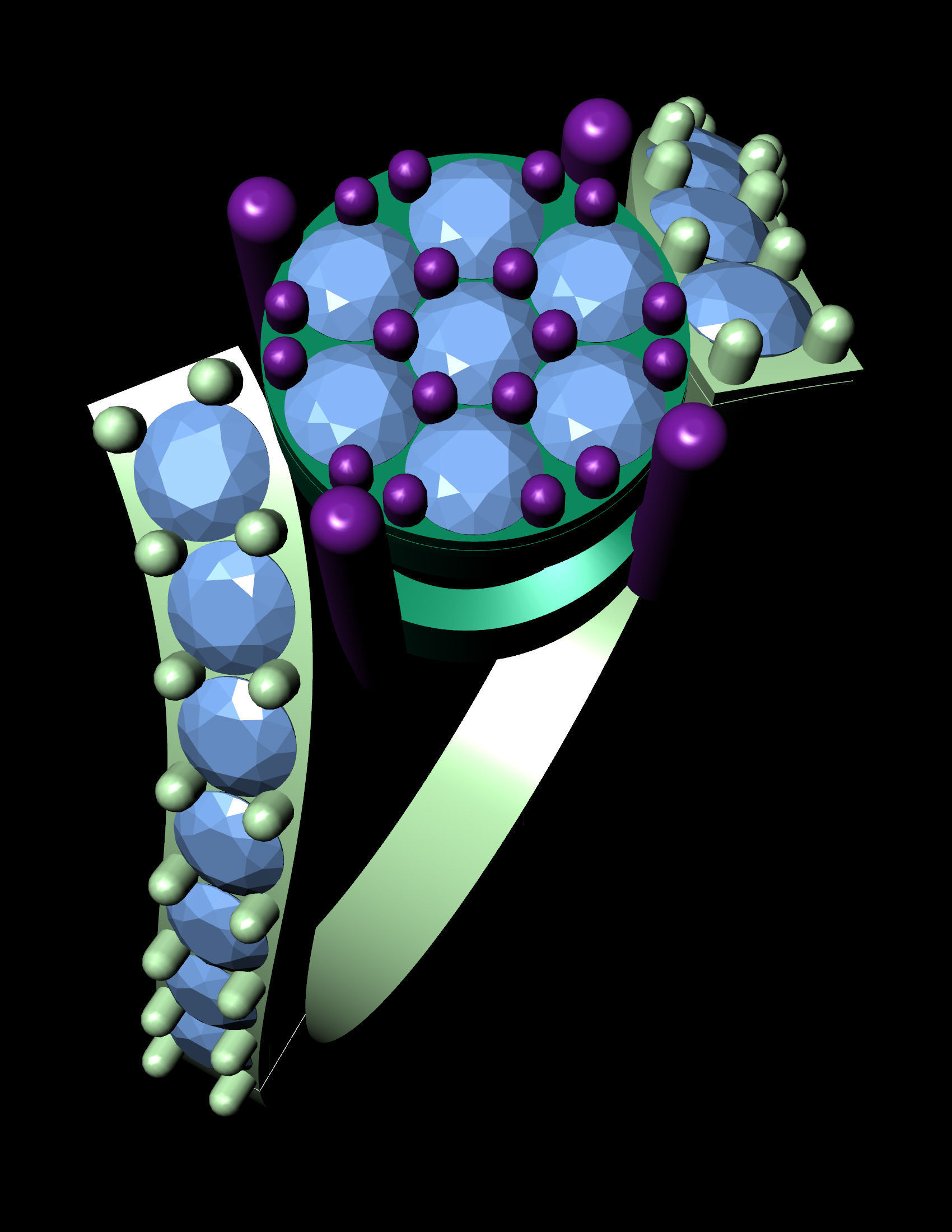 Diamond Solitaire Ring Jewellery for Women 3D print model 3D print model_10