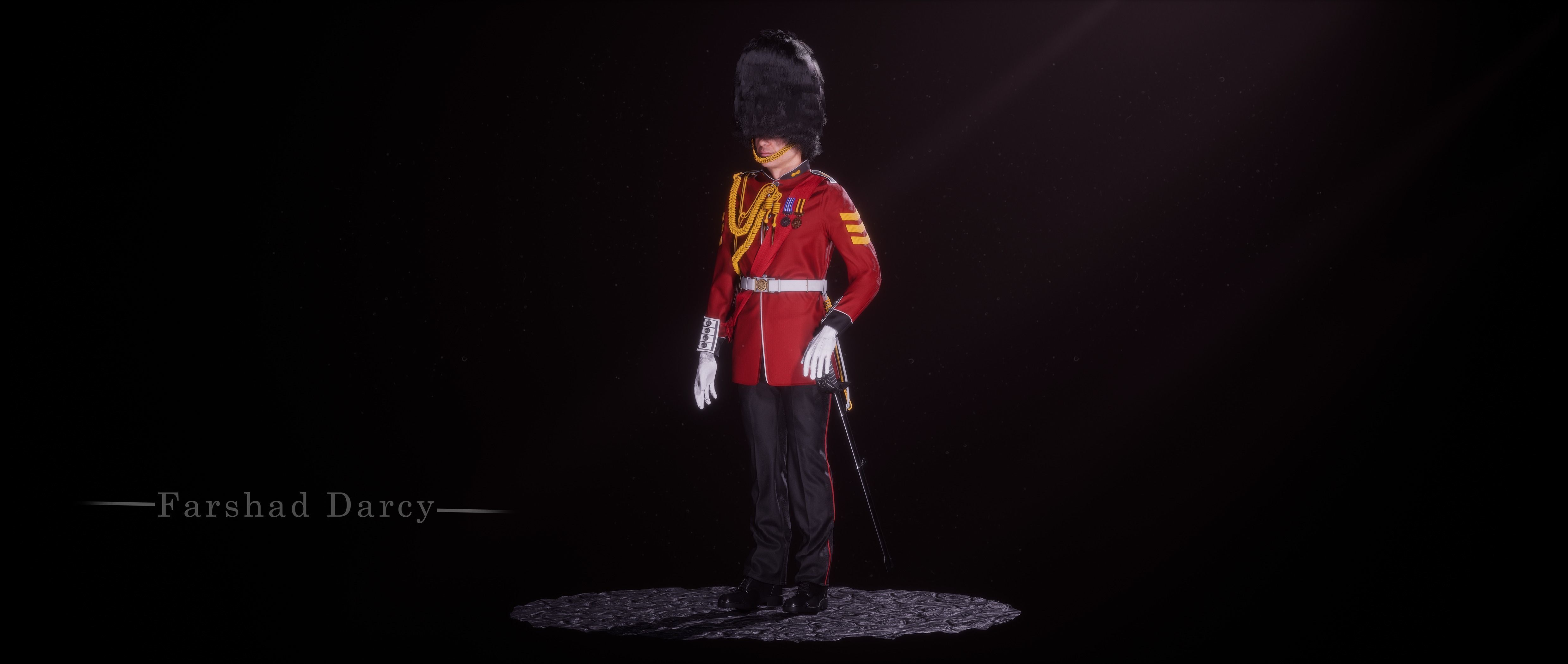 British kings guard Low-poly 3D model_8