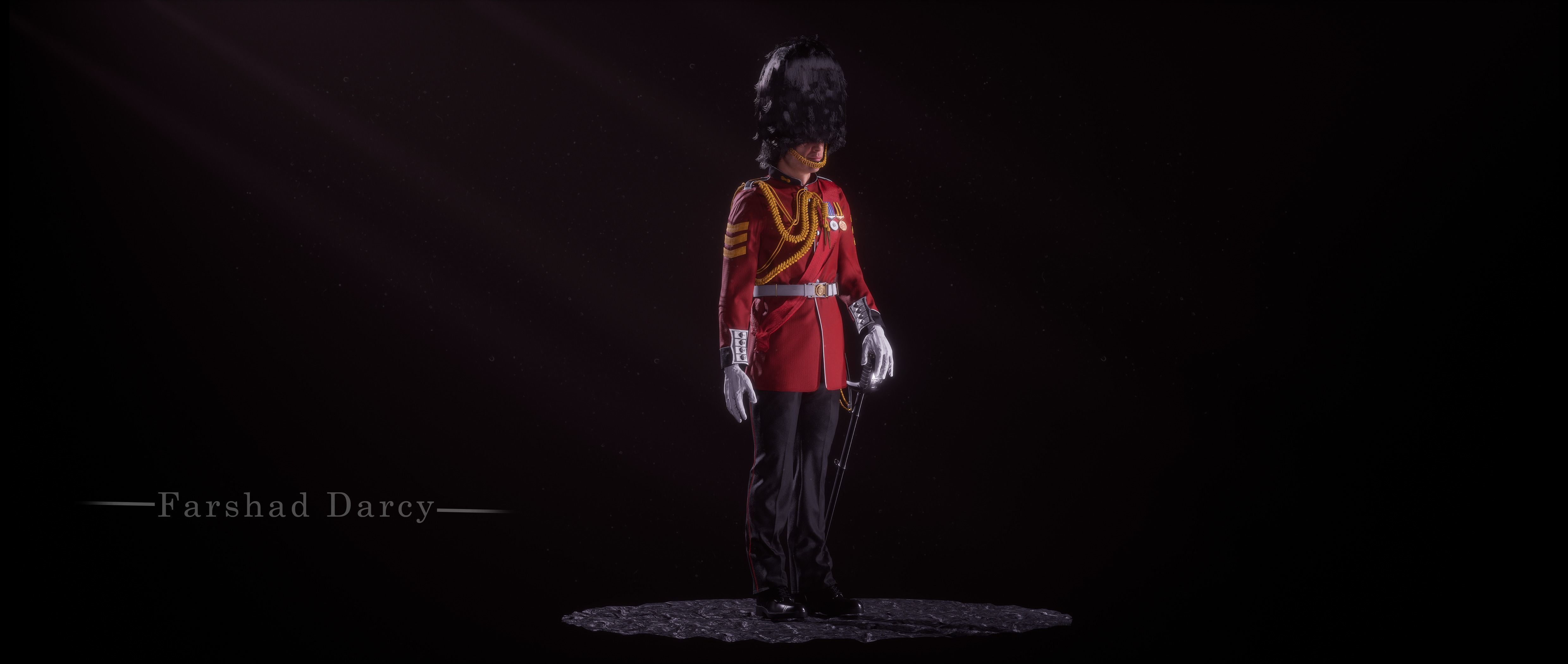 British kings guard Low-poly 3D model_6