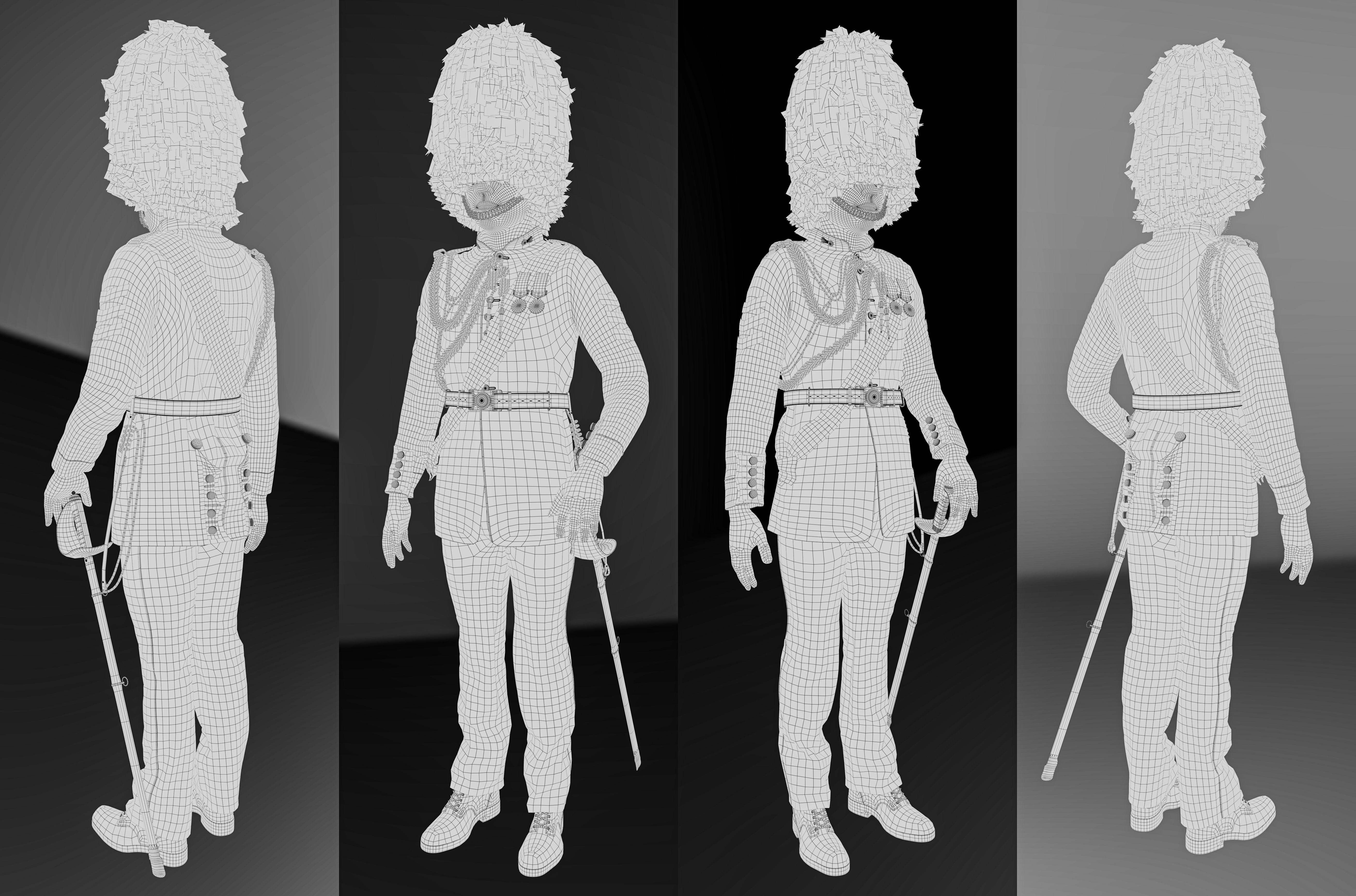British kings guard Low-poly 3D model_23