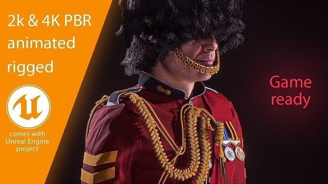 British kings guard Low-poly 3D model