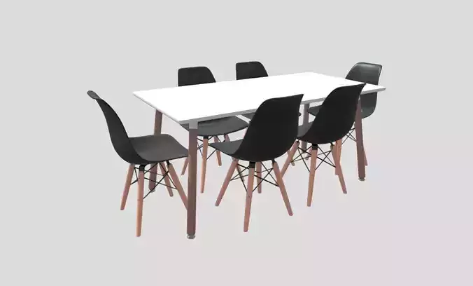 Rectangular Dining Table - Mesa con sillas