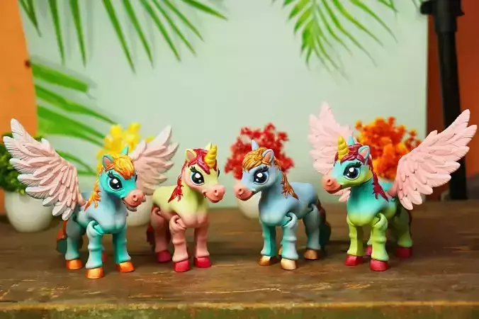 CUTE FLEXI ALICORN  PEGASUS ALICORN AND HORSE