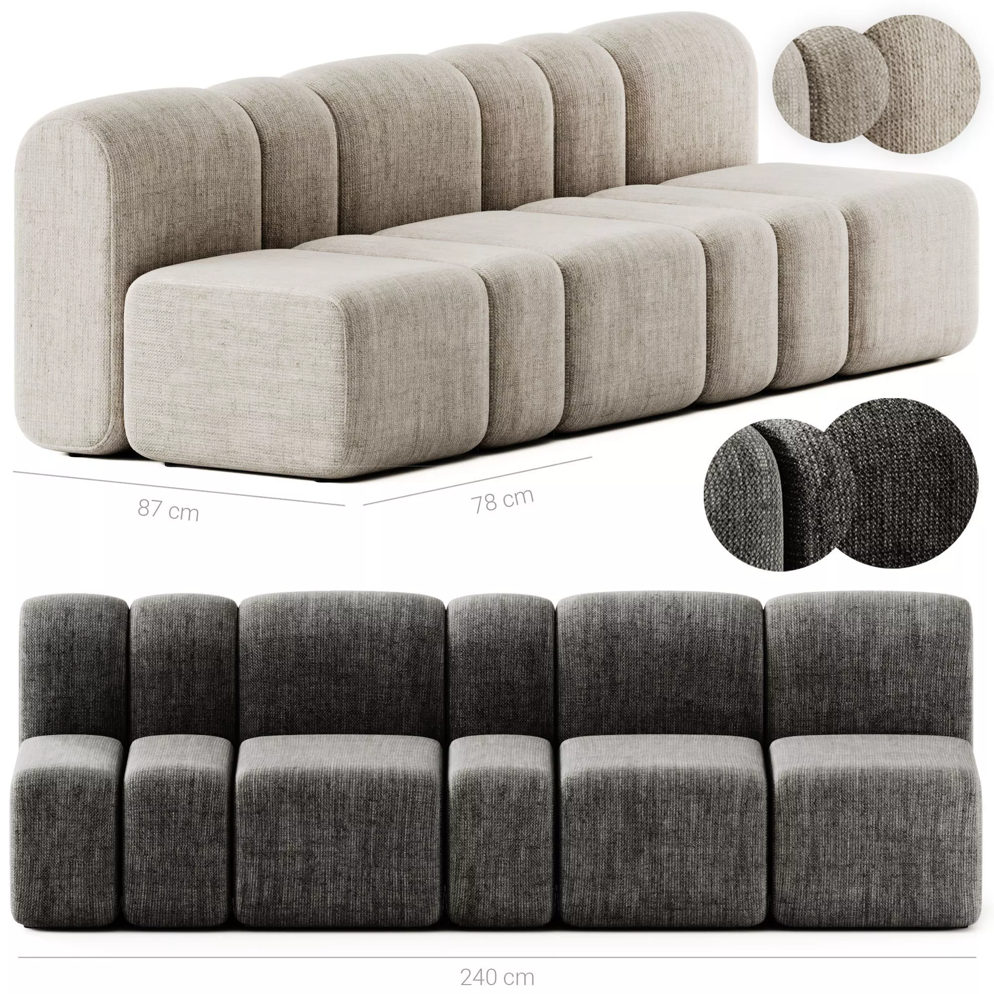 Bla Station Bob Modul Sofa and Armchair 3D model_0