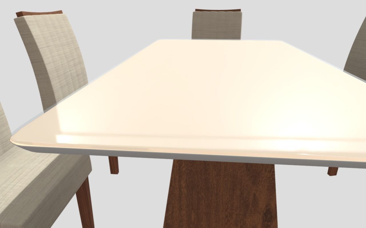 Dining table and Set 6 Chairs - Mesa con sillas 3D model_9