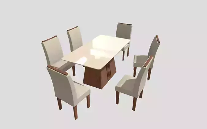 Dining table and Set 6 Chairs - Mesa con sillas 3D model