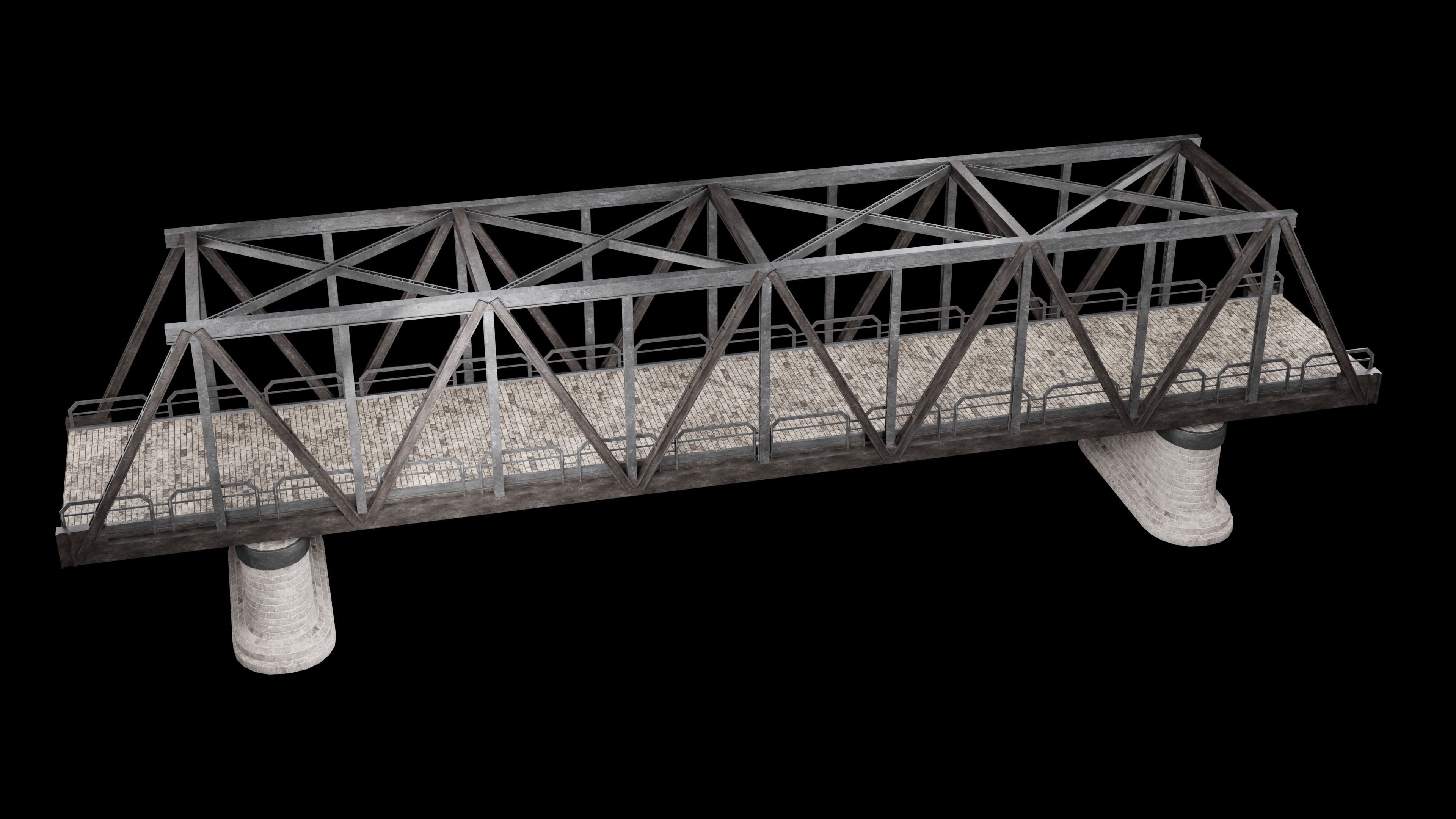 STEEL METAL BRIDGE POST APO PLATFORM BASCULE COLLECTION Low-poly 3D model_28