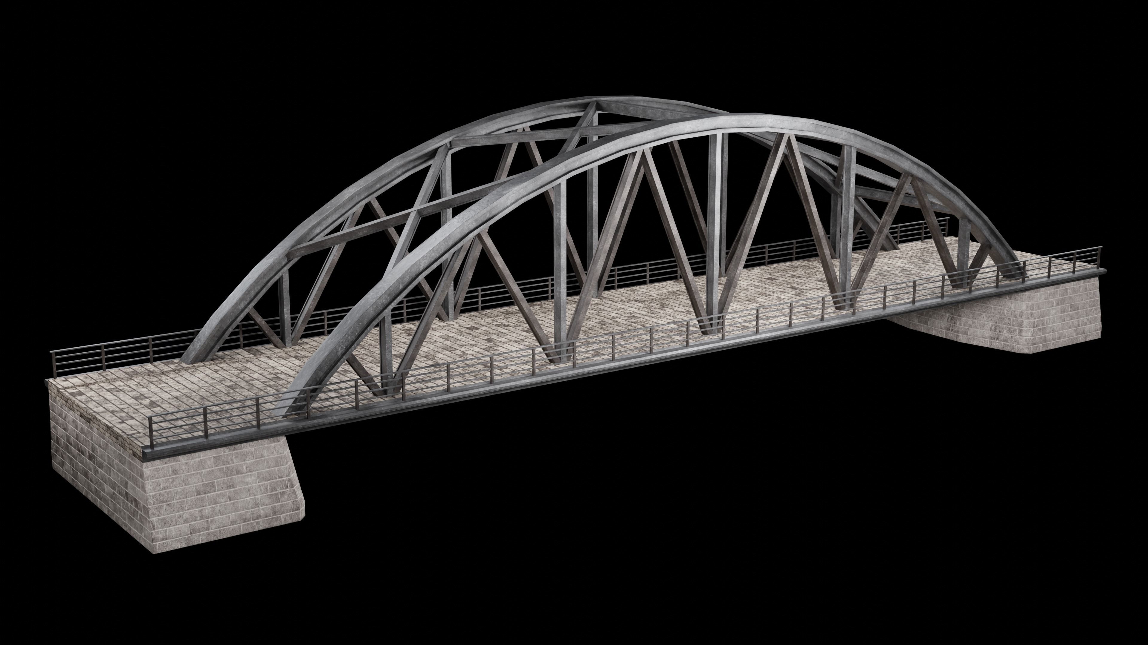 STEEL METAL BRIDGE POST APO PLATFORM BASCULE COLLECTION Low-poly 3D model_26