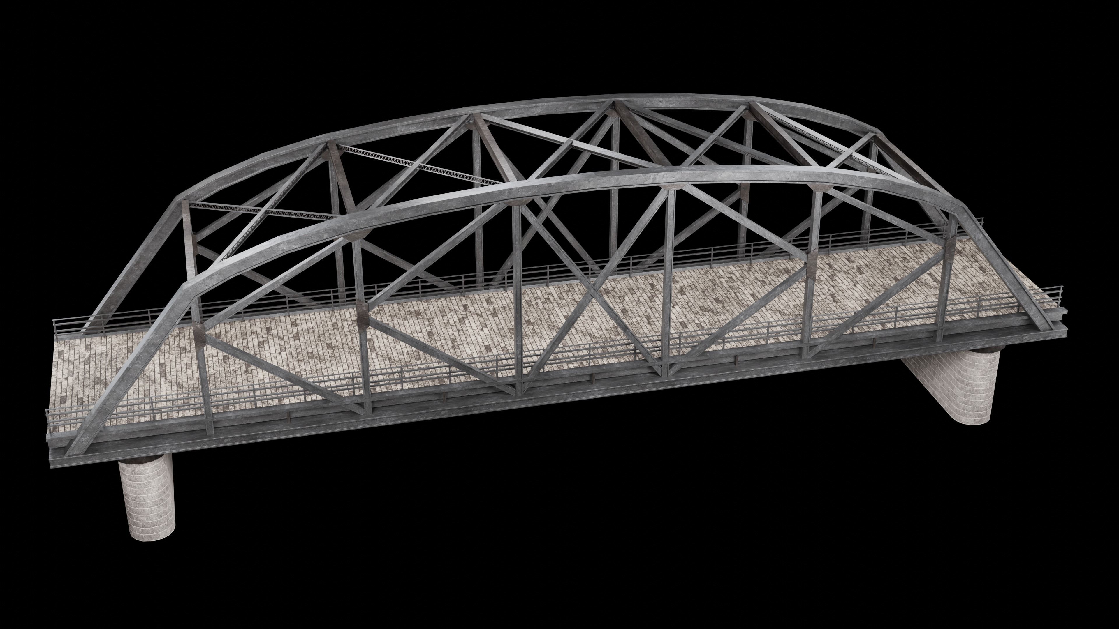 STEEL METAL BRIDGE POST APO PLATFORM BASCULE COLLECTION Low-poly 3D model_29