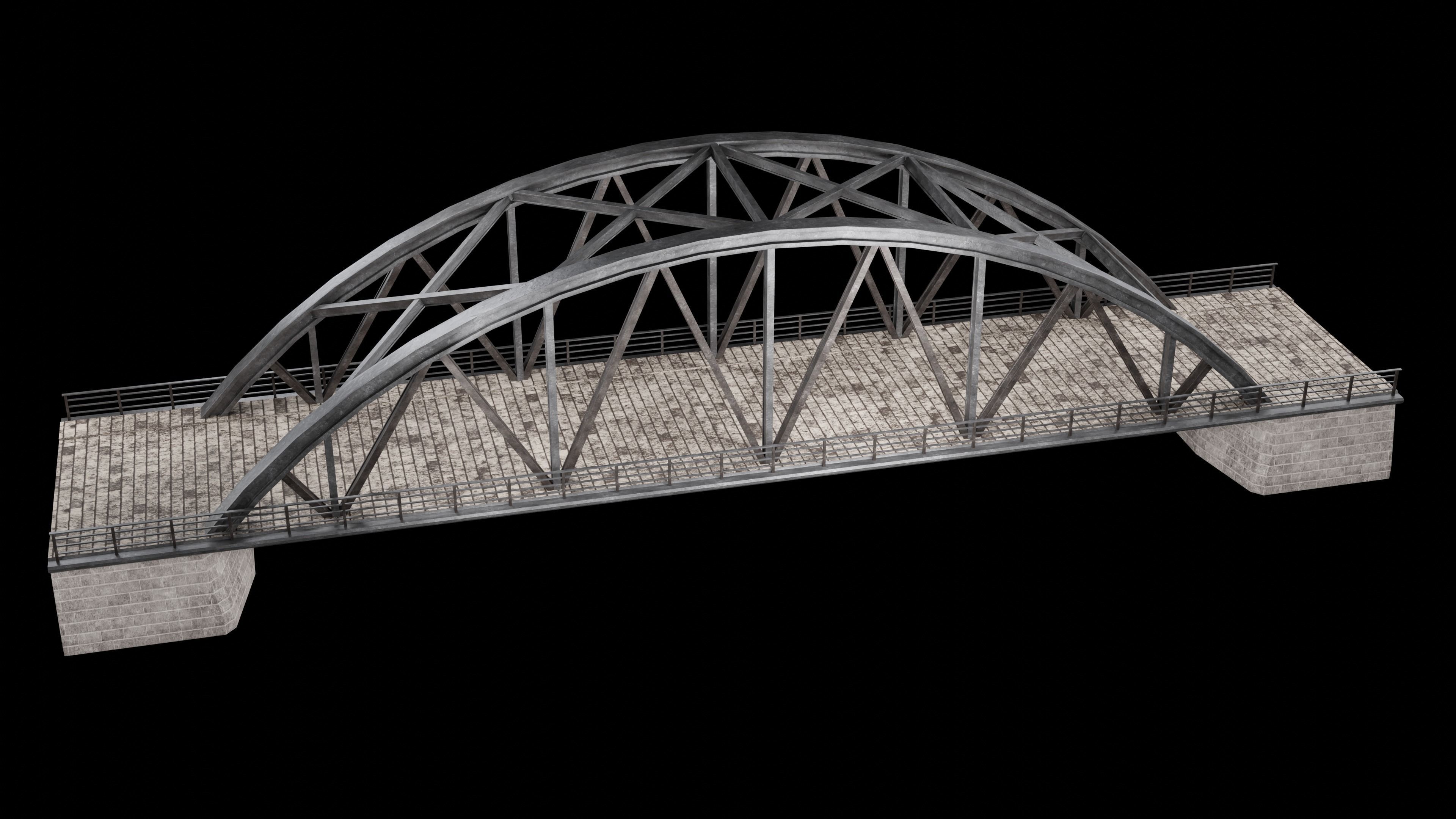 STEEL METAL BRIDGE POST APO PLATFORM BASCULE COLLECTION Low-poly 3D model_35