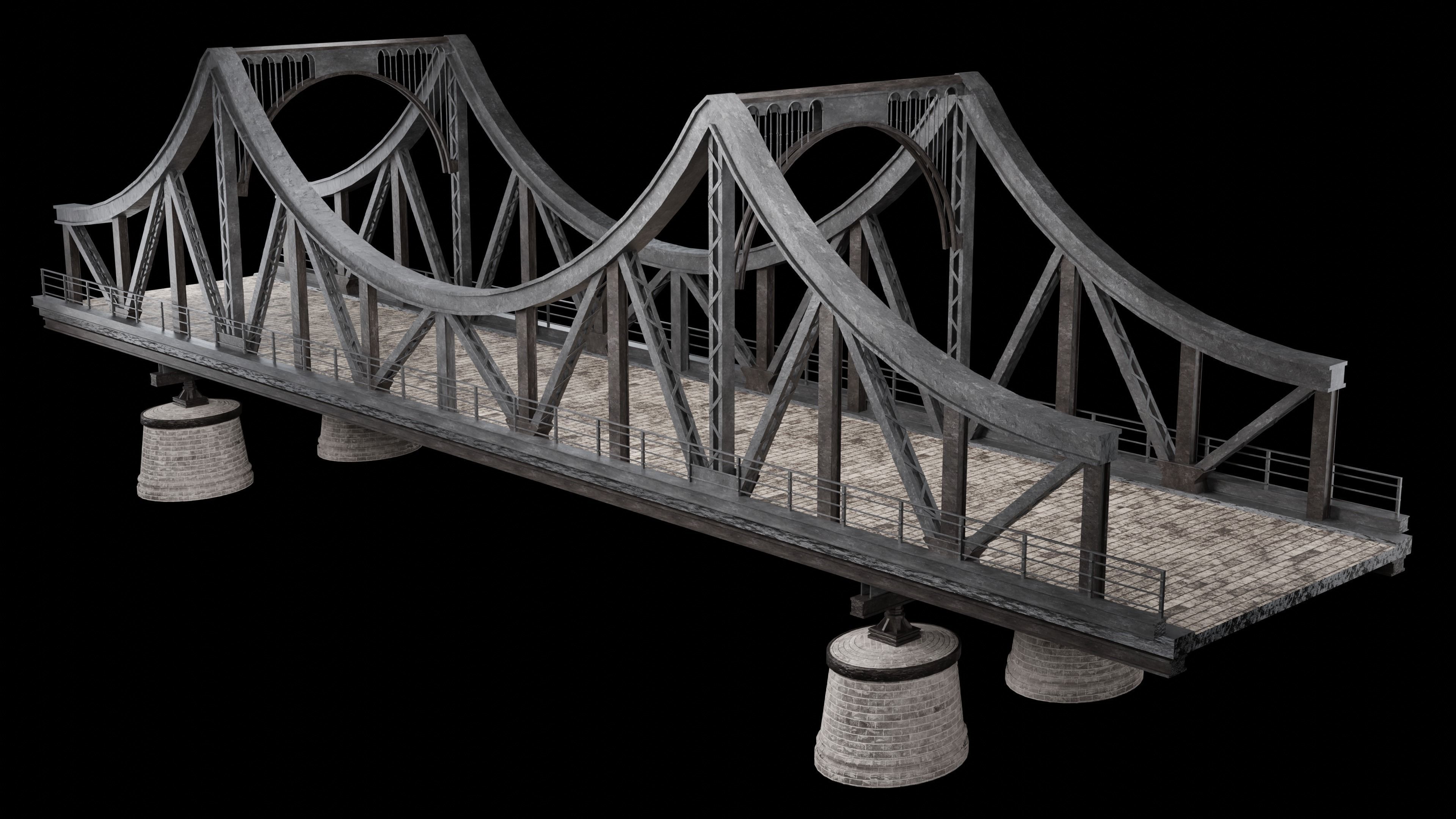 STEEL METAL BRIDGE POST APO PLATFORM BASCULE COLLECTION Low-poly 3D model_3