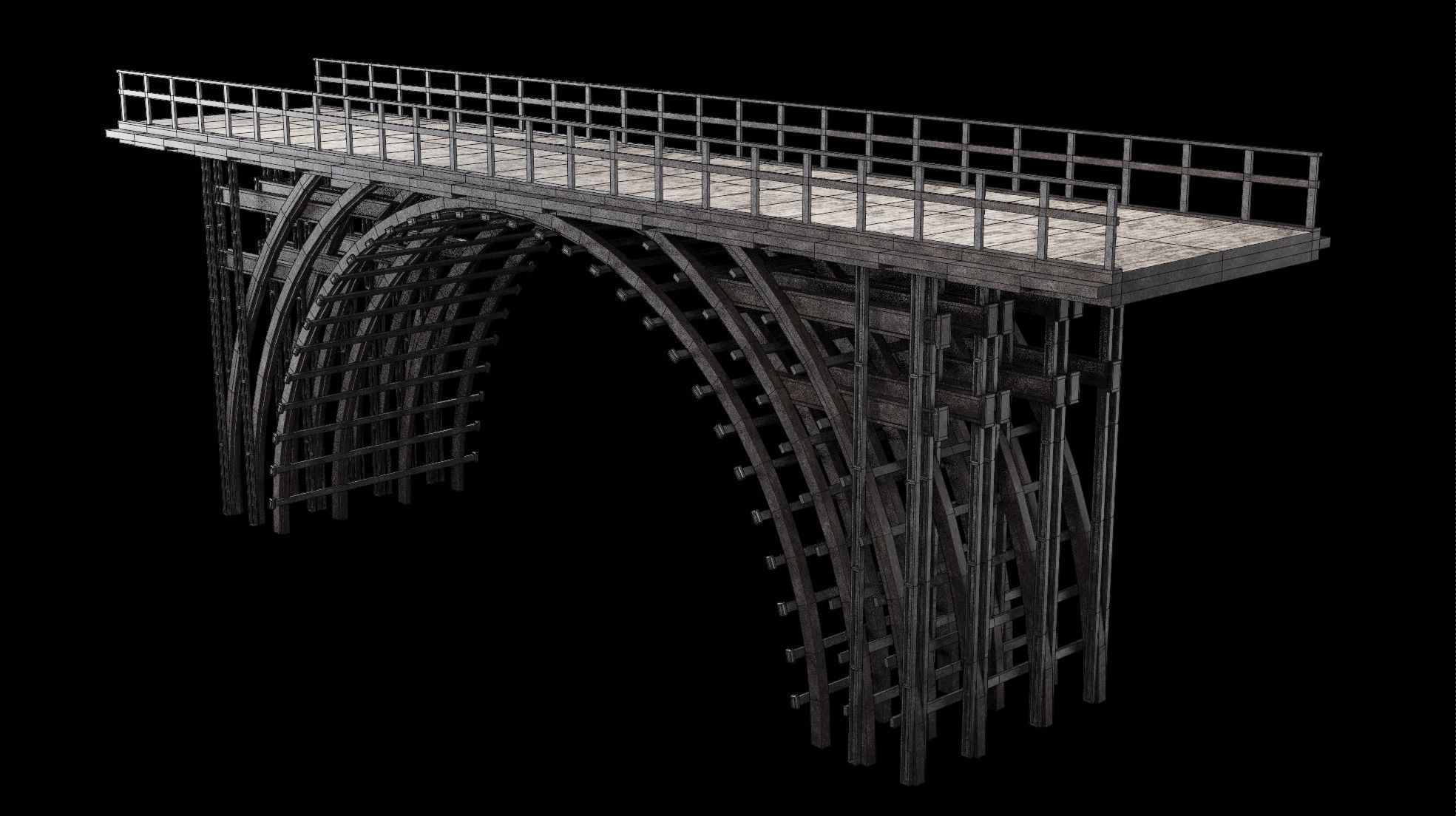 STEEL METAL BRIDGE POST APO PLATFORM BASCULE COLLECTION Low-poly 3D model_16