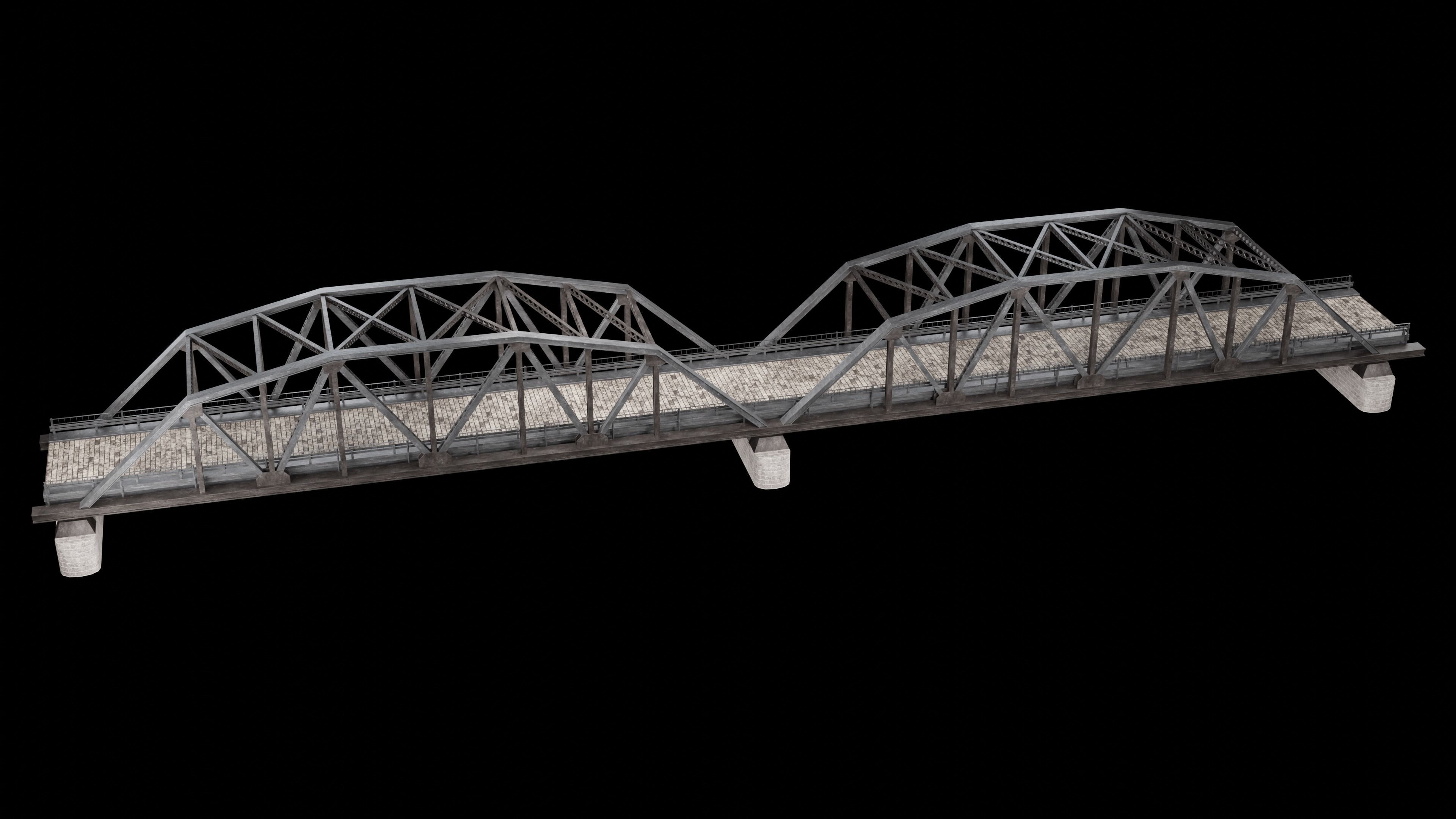 STEEL METAL BRIDGE POST APO PLATFORM BASCULE COLLECTION Low-poly 3D model_32