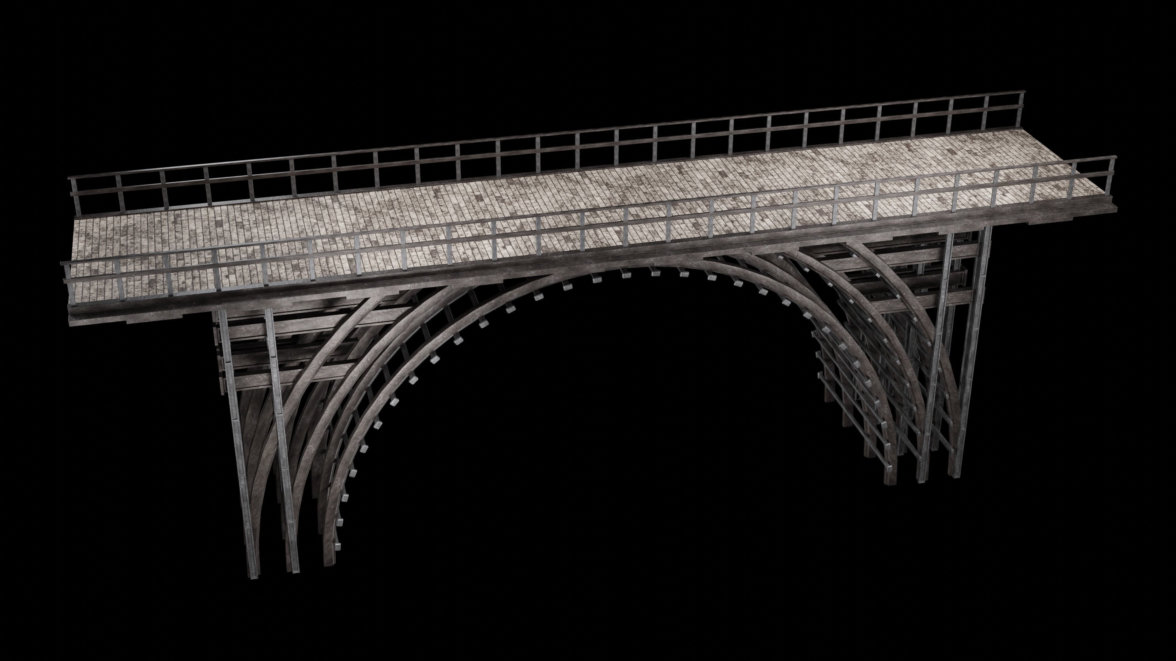 STEEL METAL BRIDGE POST APO PLATFORM BASCULE COLLECTION Low-poly 3D model_34