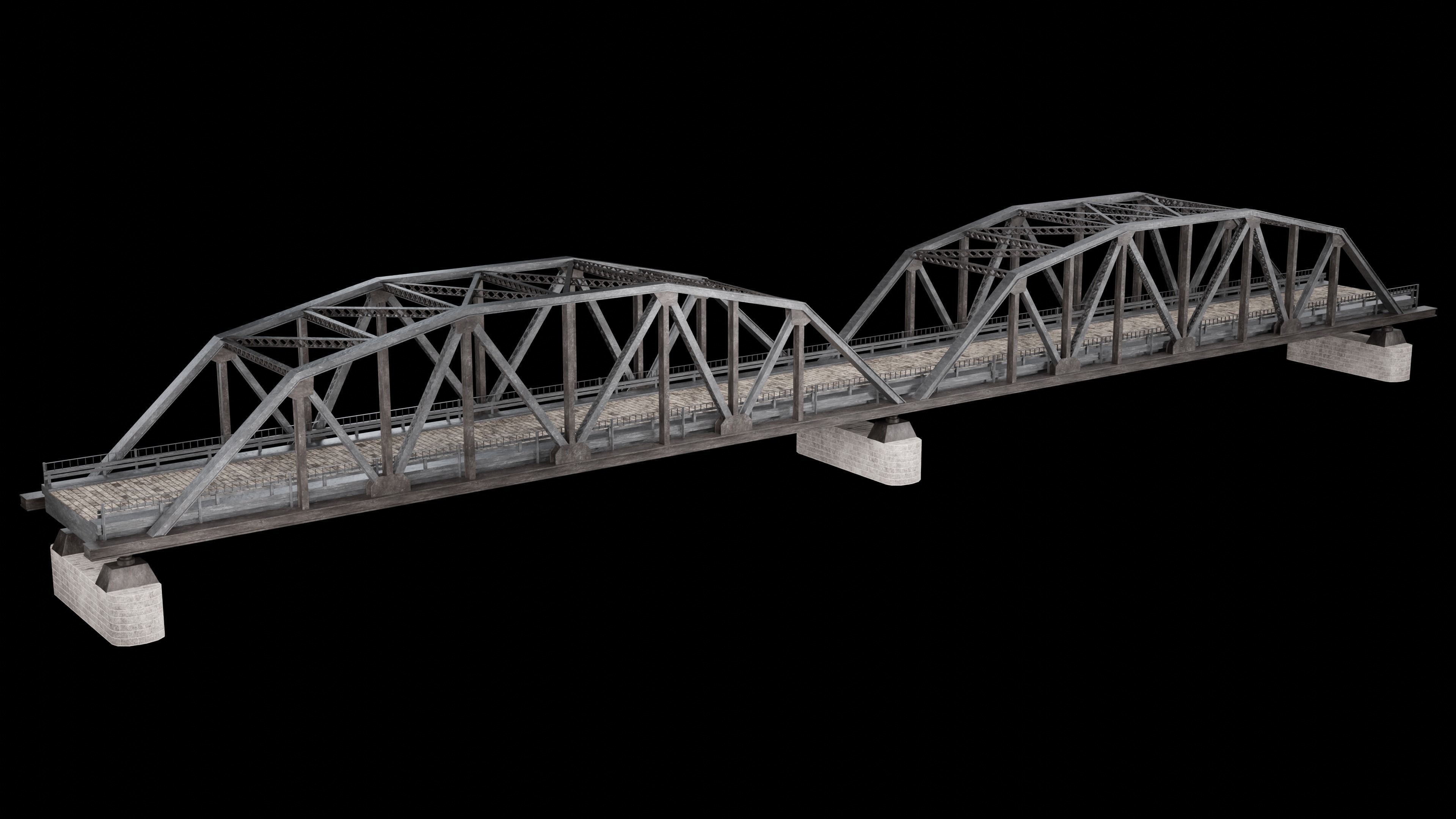 STEEL METAL BRIDGE POST APO PLATFORM BASCULE COLLECTION Low-poly 3D model_23