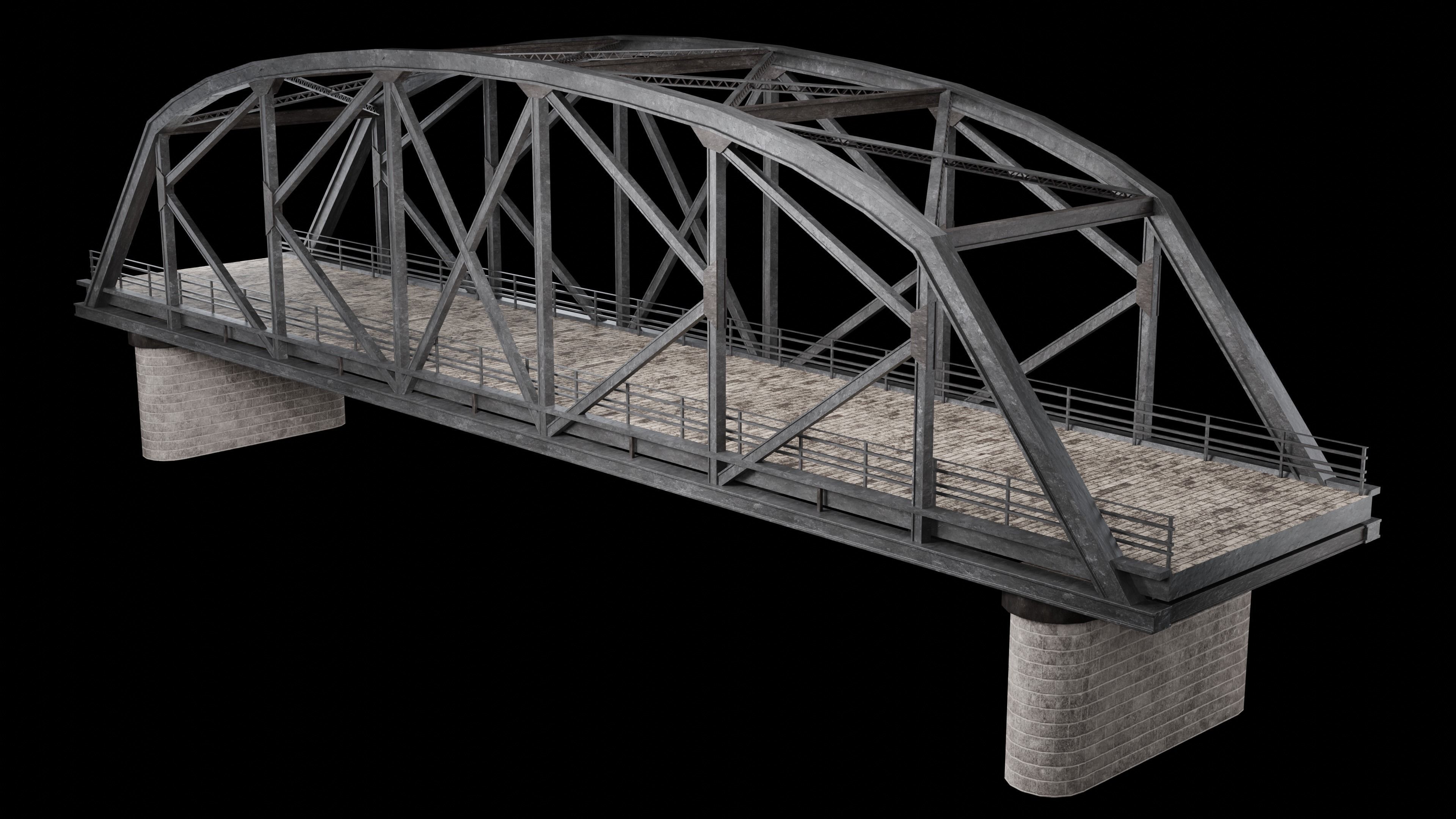 STEEL METAL BRIDGE POST APO PLATFORM BASCULE COLLECTION Low-poly 3D model_2