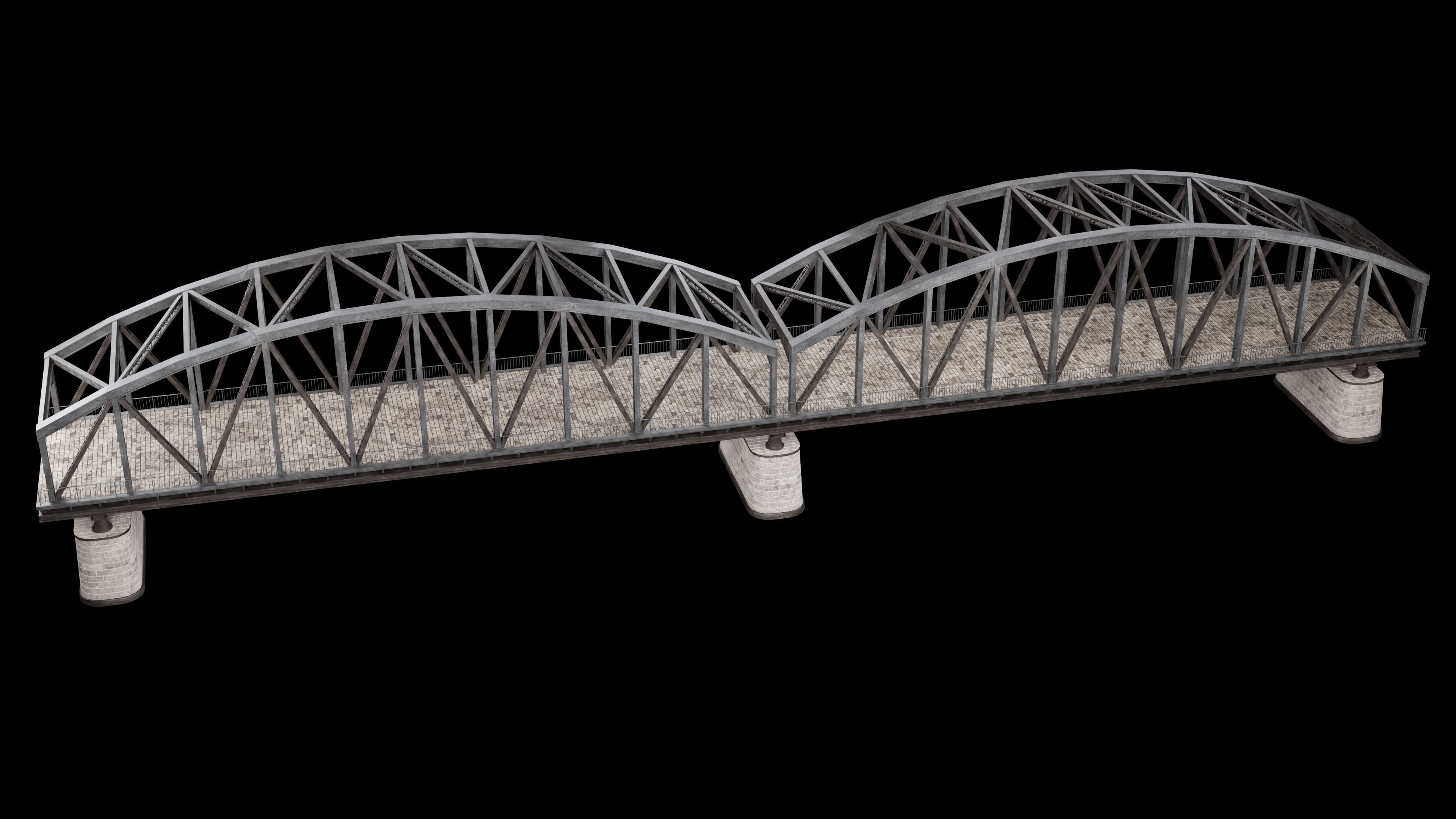 STEEL METAL BRIDGE POST APO PLATFORM BASCULE COLLECTION Low-poly 3D model_33