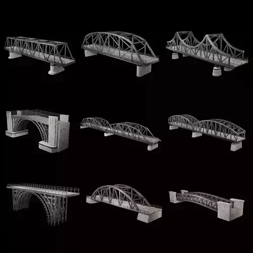 STEEL METAL BRIDGE POST APO PLATFORM BASCULE COLLECTION Low-poly 3D model
