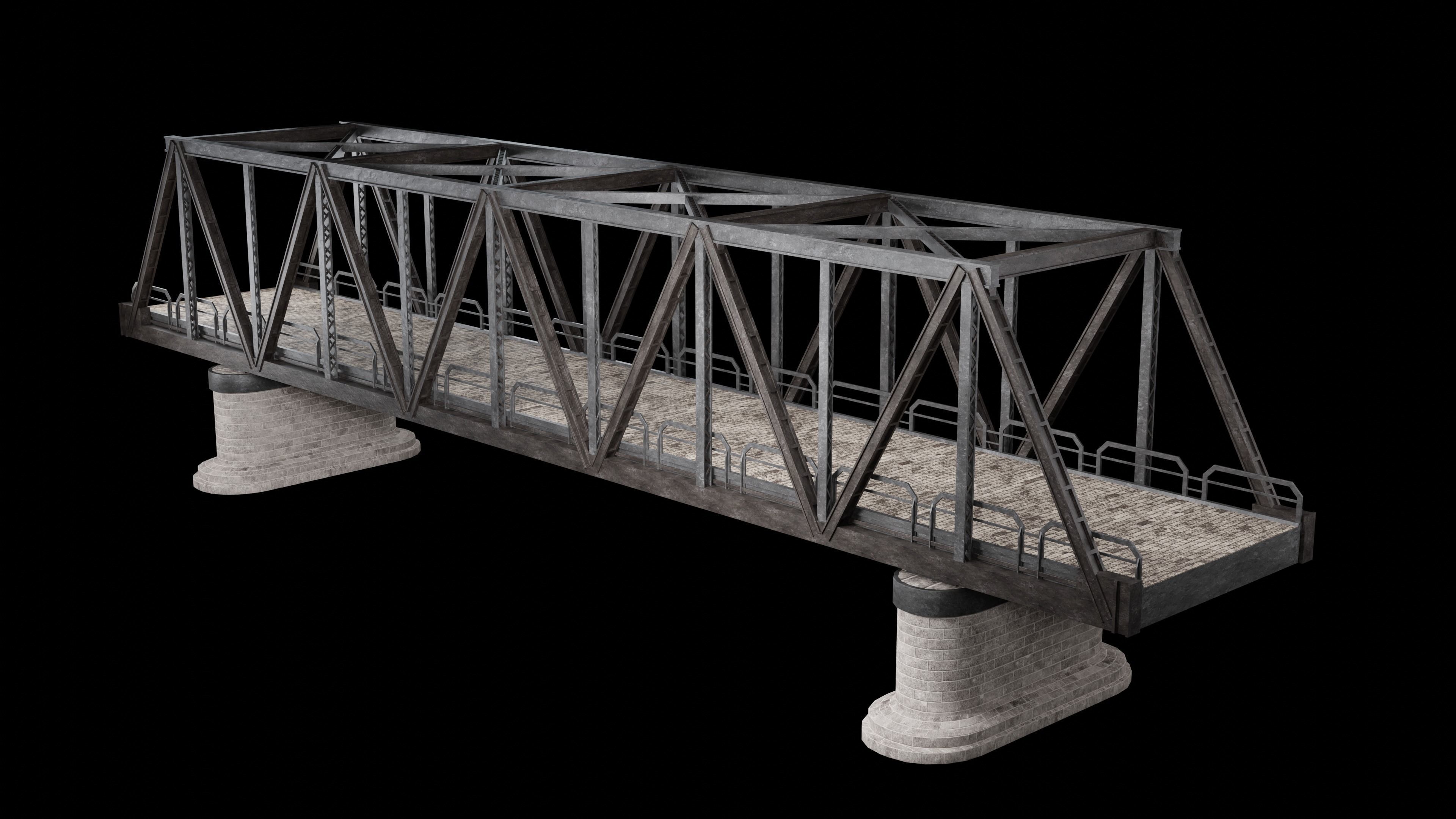 STEEL METAL BRIDGE POST APO PLATFORM BASCULE COLLECTION Low-poly 3D model_1