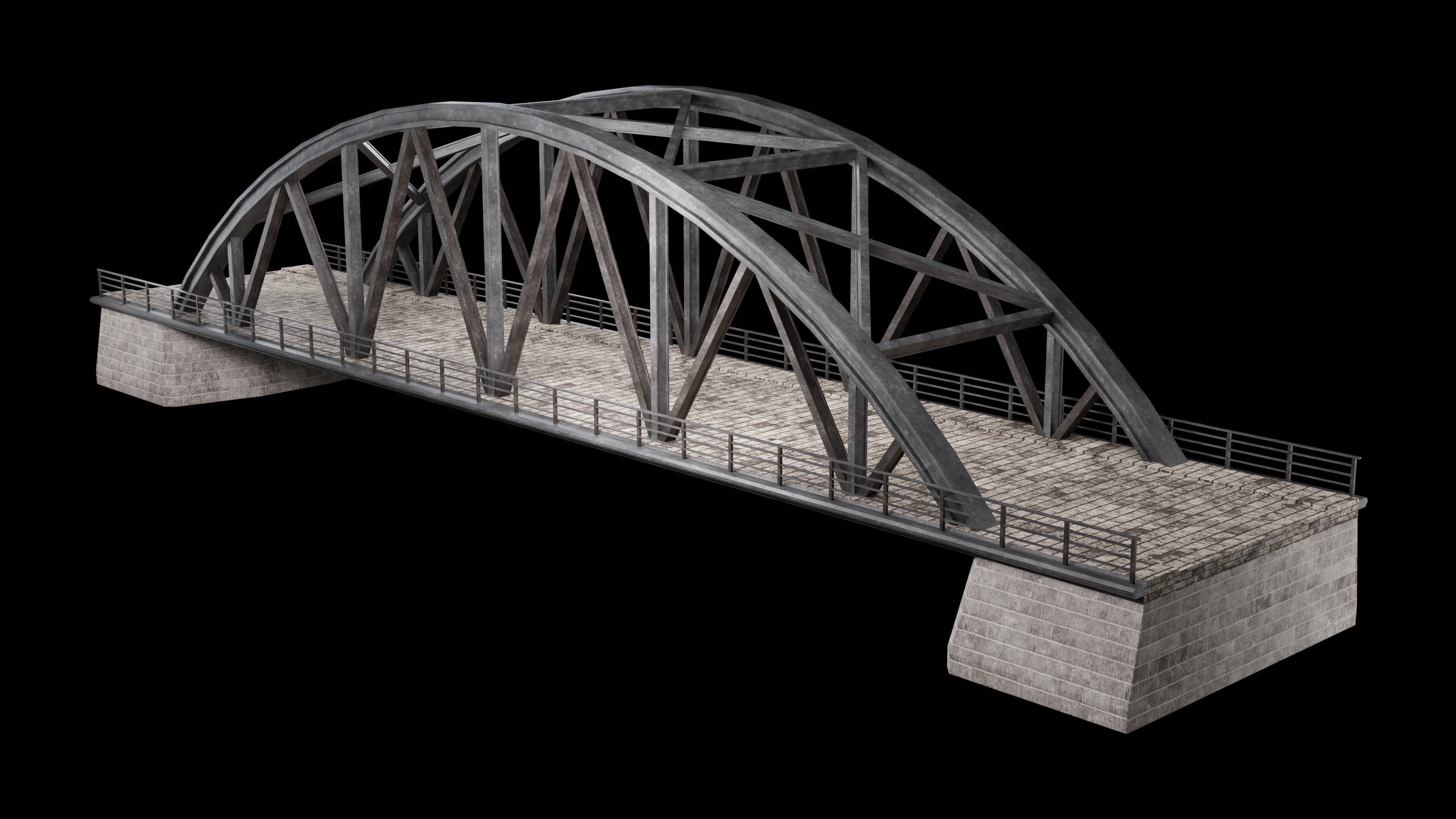 STEEL METAL BRIDGE POST APO PLATFORM BASCULE COLLECTION Low-poly 3D model_8