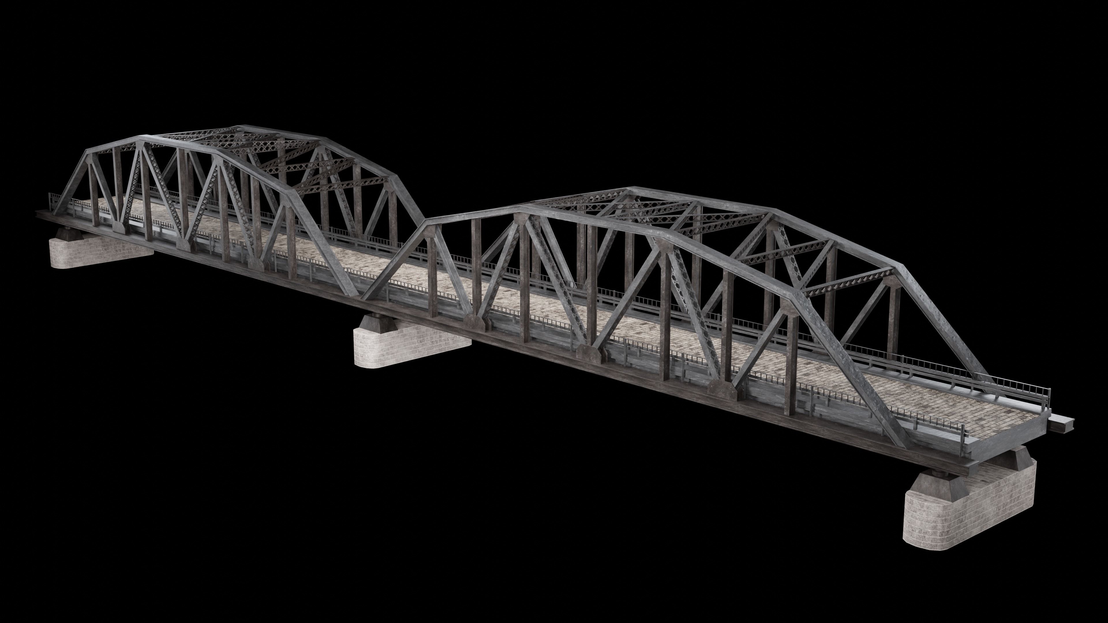STEEL METAL BRIDGE POST APO PLATFORM BASCULE COLLECTION Low-poly 3D model_5