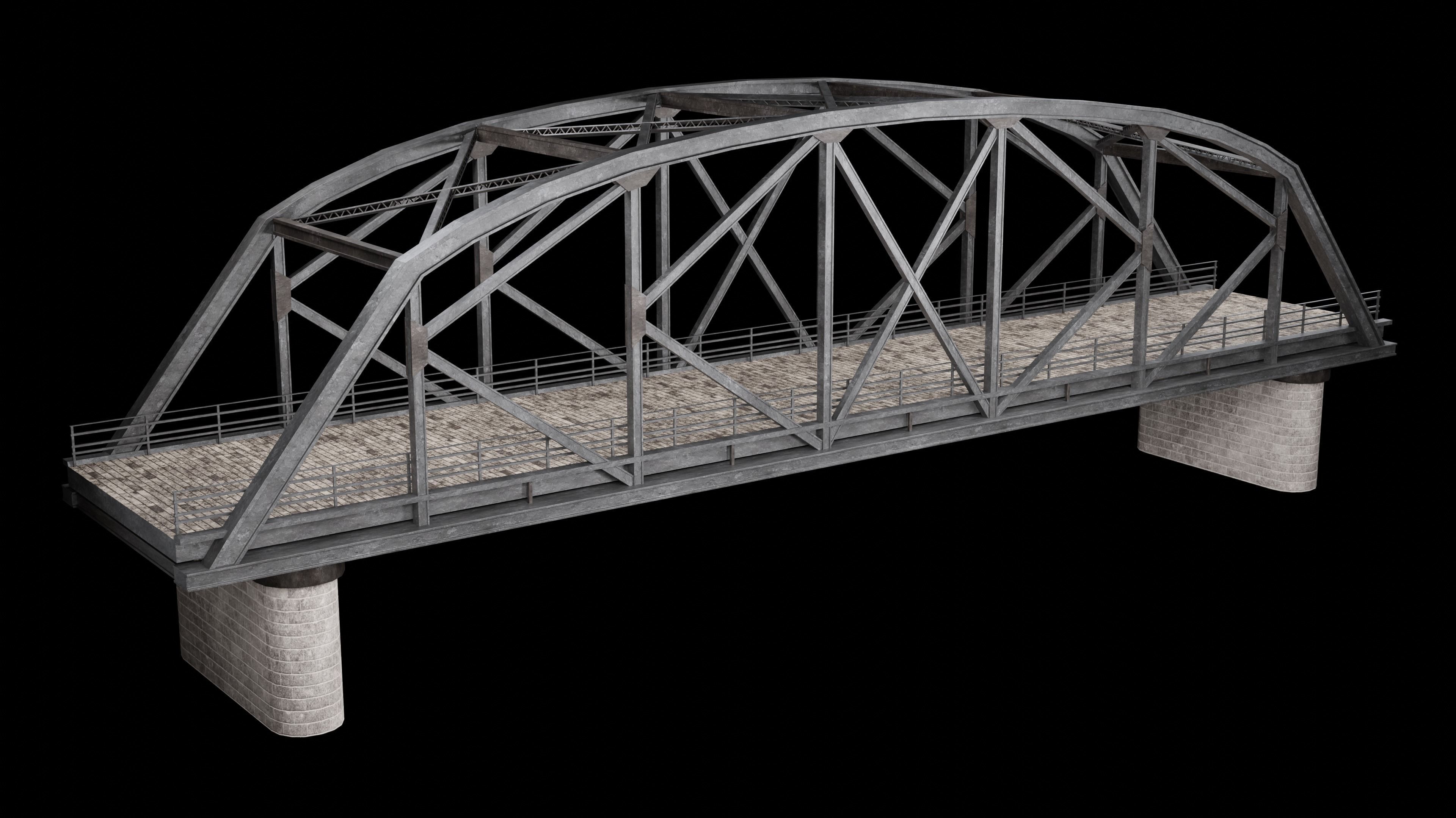 STEEL METAL BRIDGE POST APO PLATFORM BASCULE COLLECTION Low-poly 3D model_20
