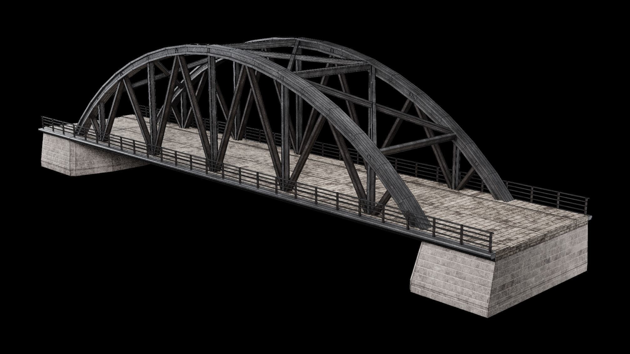 STEEL METAL BRIDGE POST APO PLATFORM BASCULE COLLECTION Low-poly 3D model_17