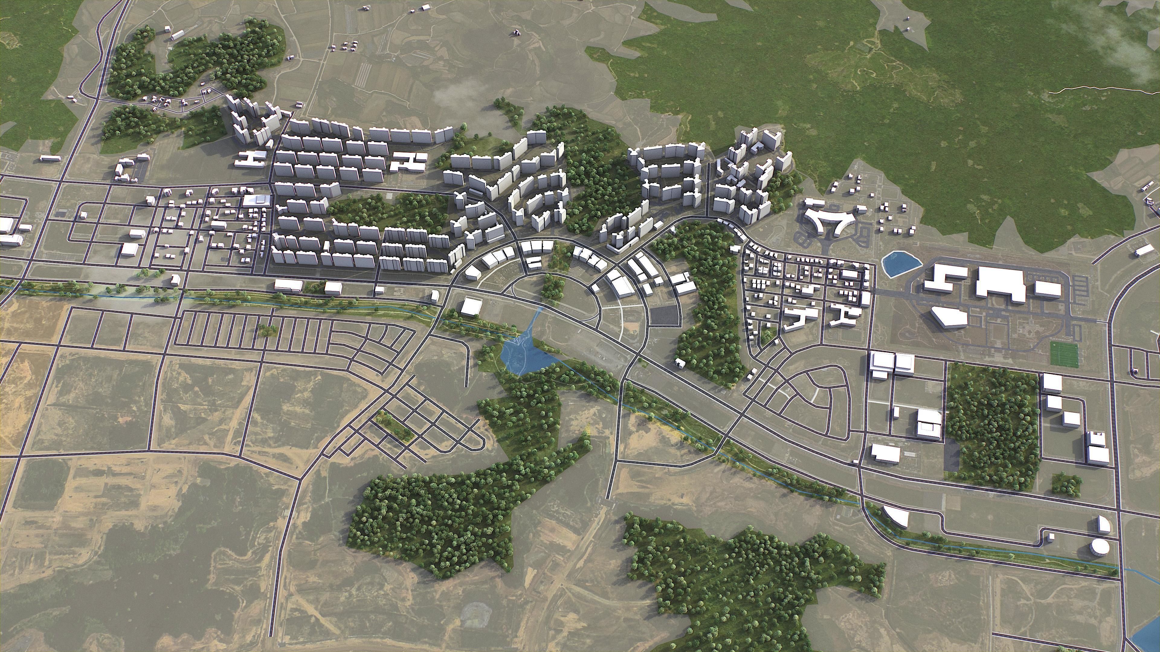 Andong - 3D City Model Low-poly 3D model_8