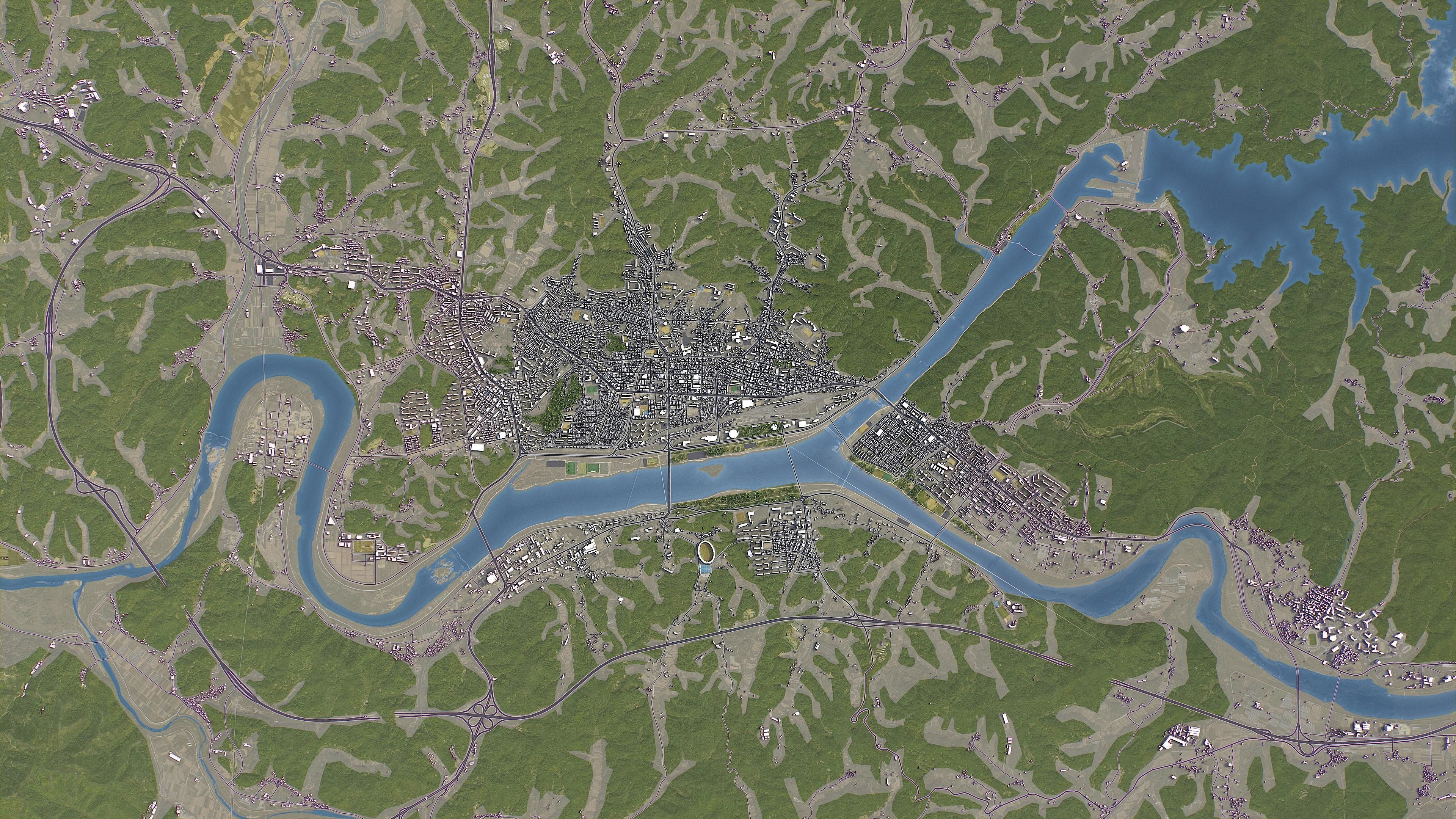 Andong - 3D City Model Low-poly 3D model_7