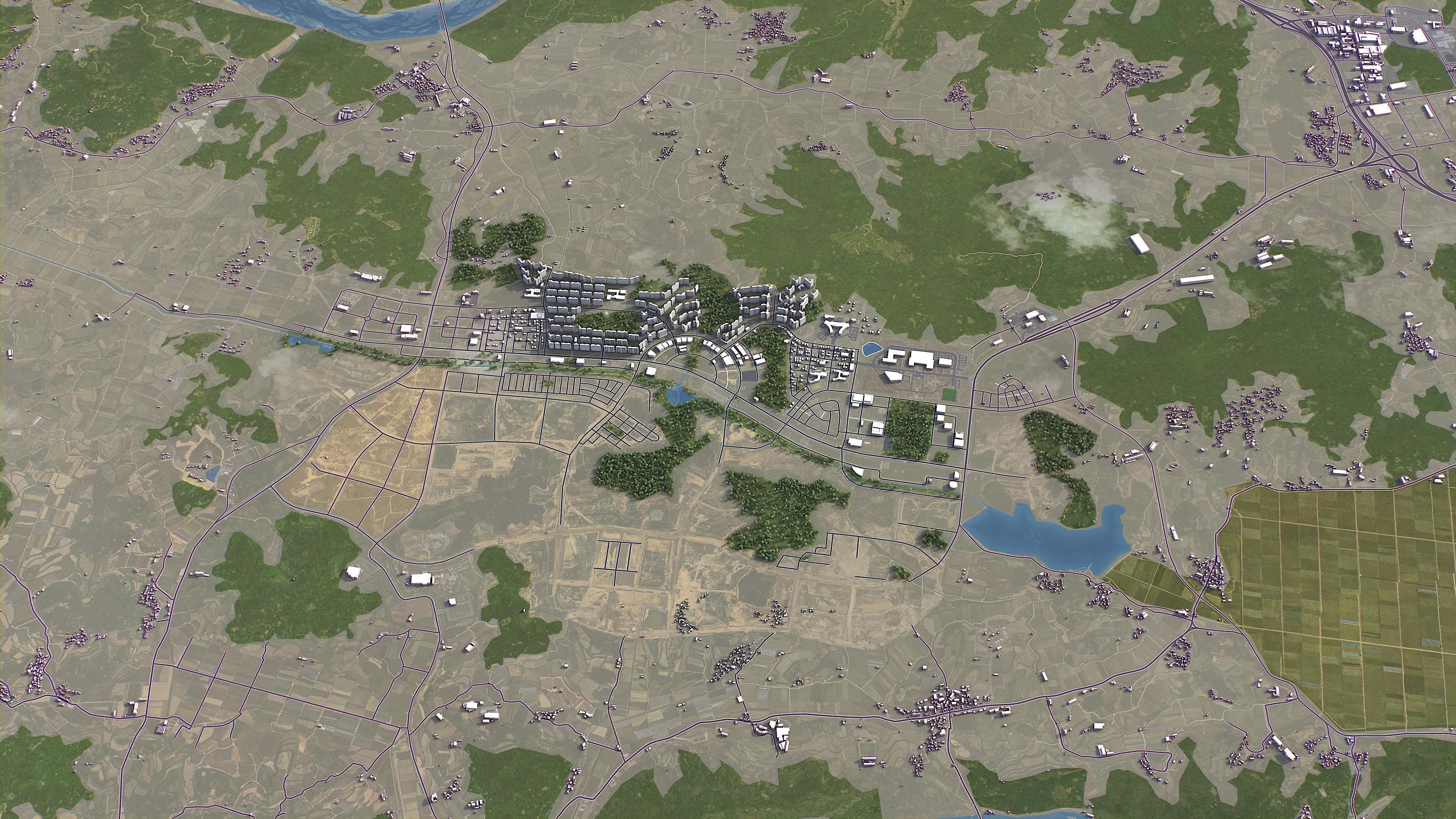 Andong - 3D City Model Low-poly 3D model_9