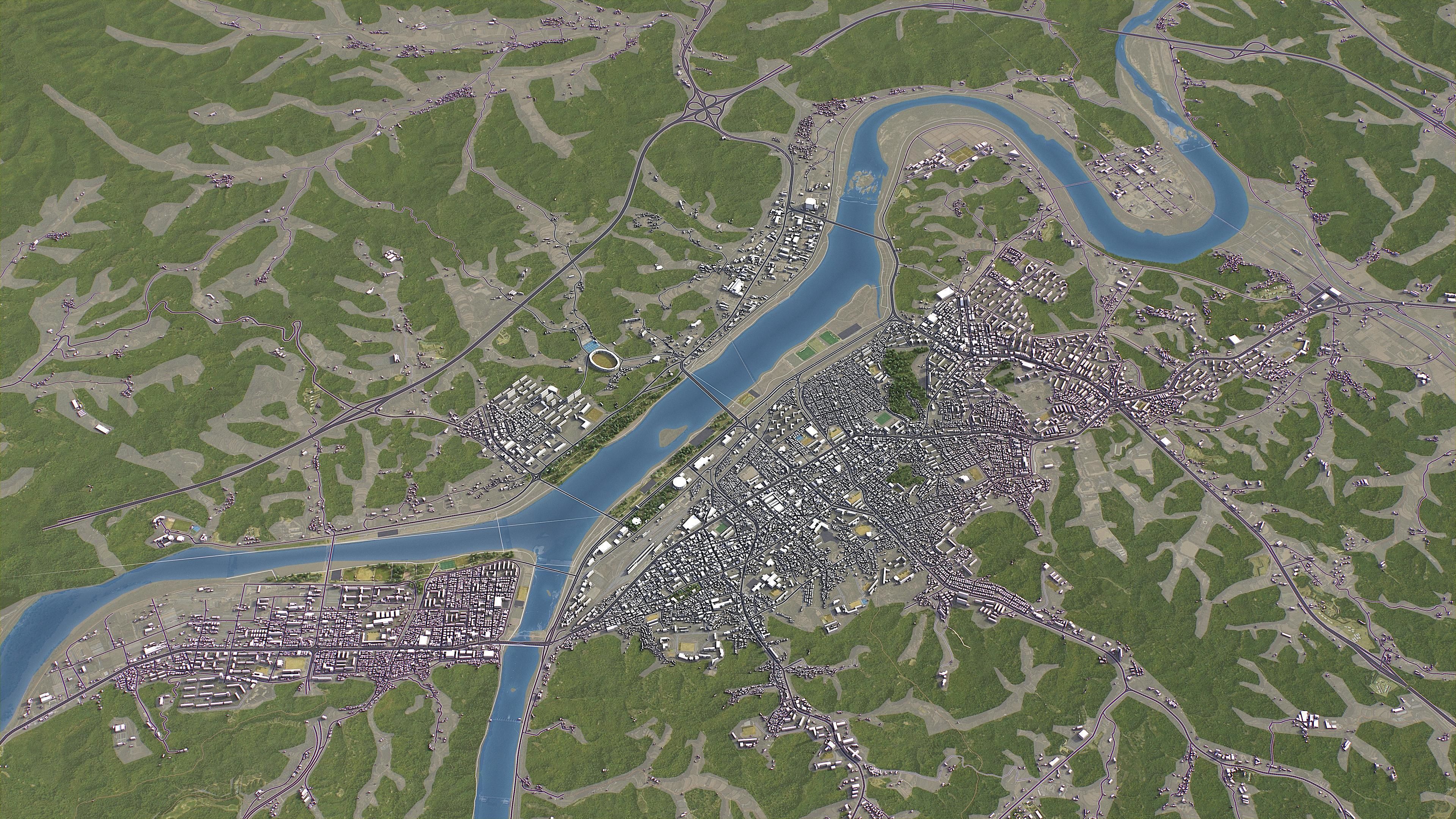 Andong - 3D City Model Low-poly 3D model_4